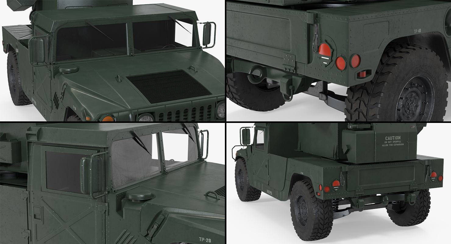 HMMWV M998 Equipped with Avenger Rigged 3D model