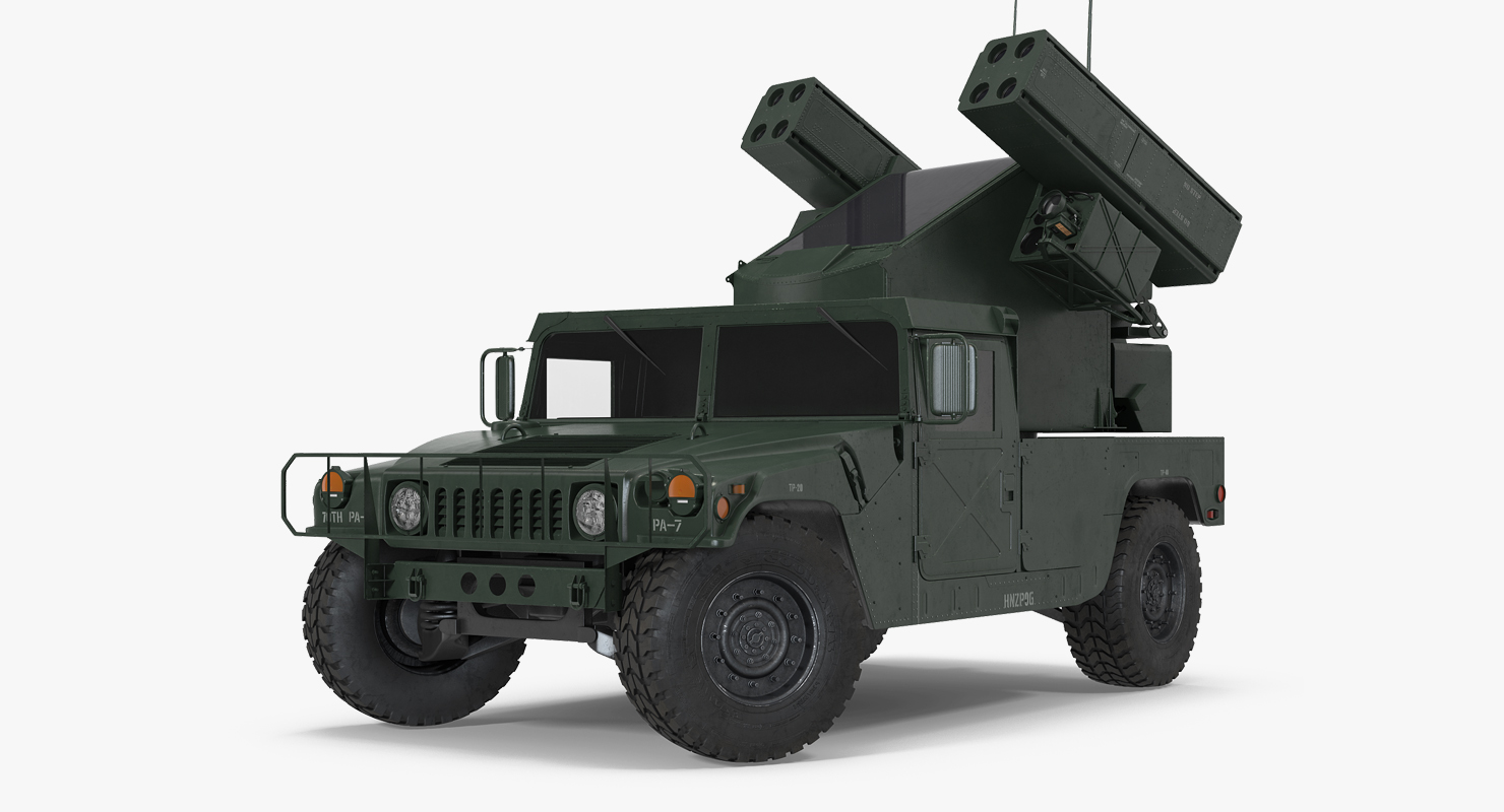 HMMWV M998 Equipped with Avenger Rigged 3D model