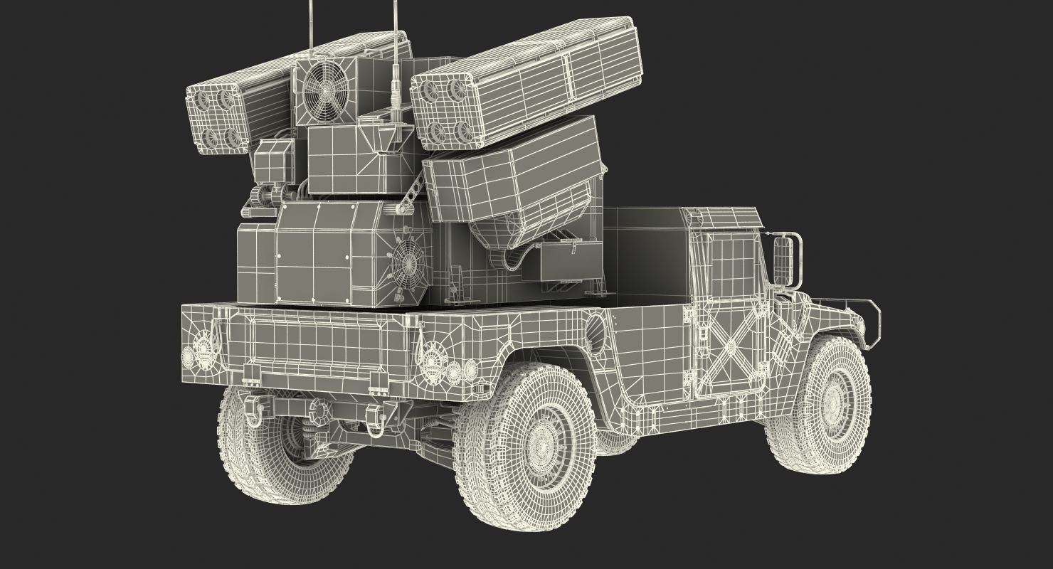 HMMWV M998 Equipped with Avenger Rigged 3D model