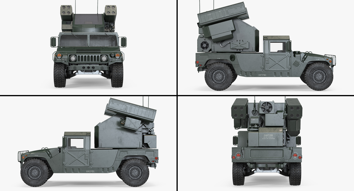 HMMWV M998 Equipped with Avenger Rigged 3D model