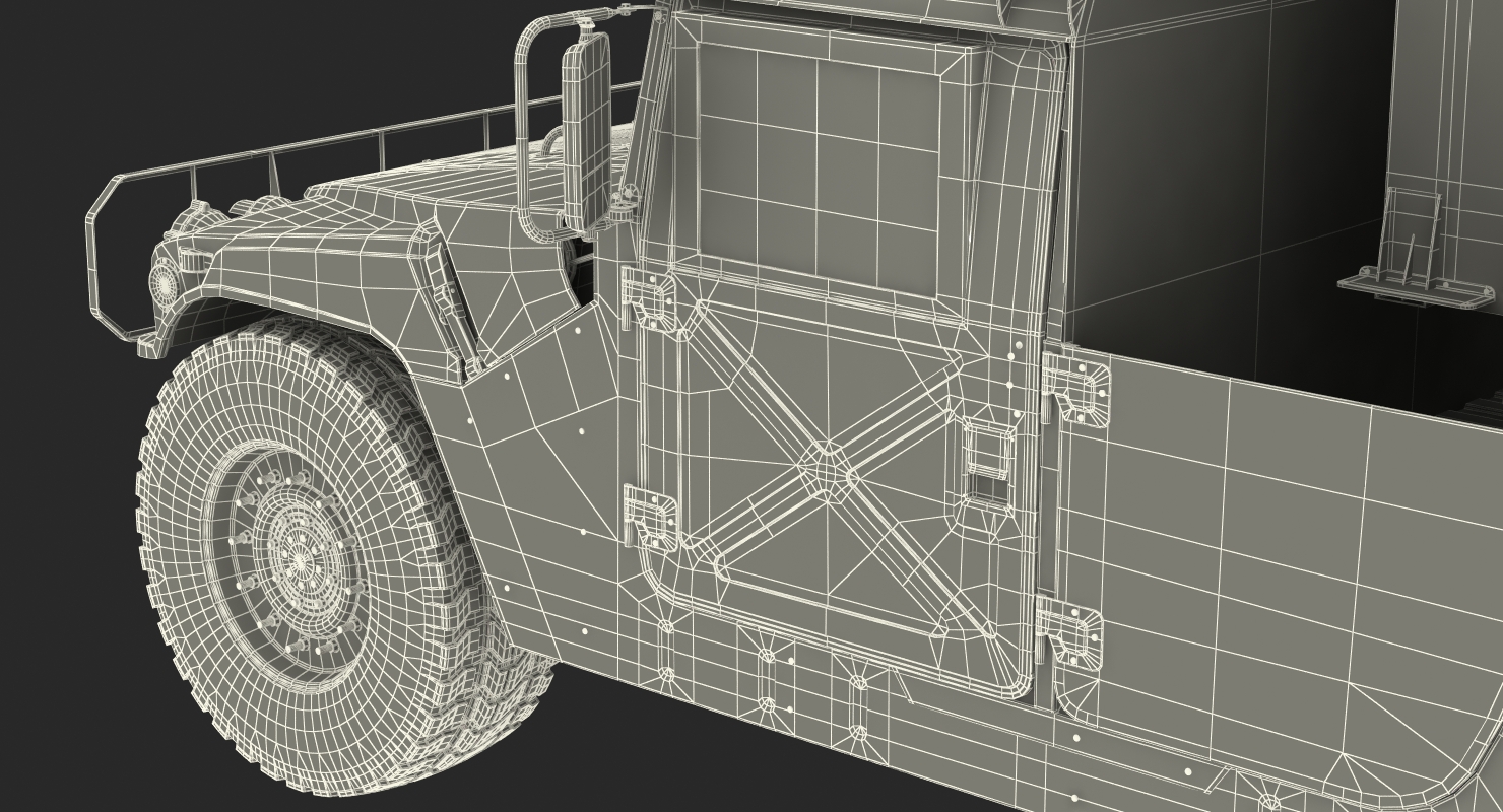 HMMWV M998 Equipped with Avenger Rigged 3D model