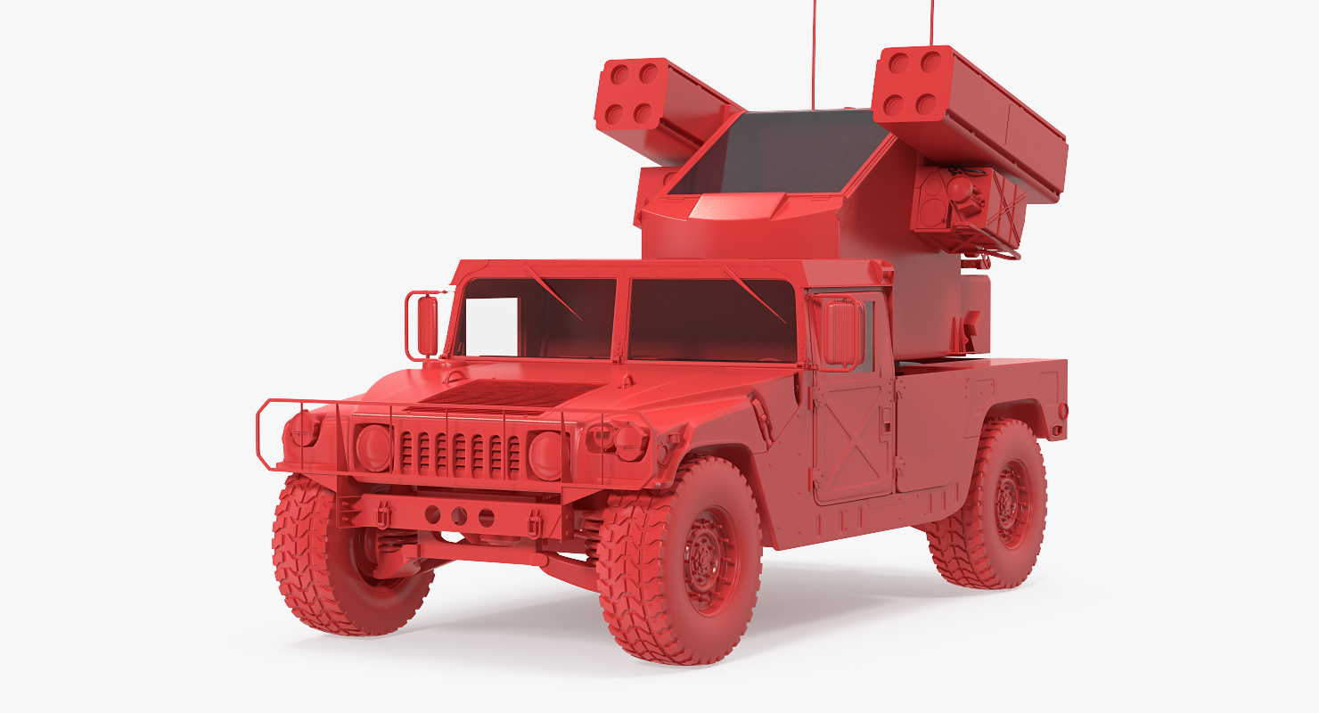 HMMWV M998 Equipped with Avenger Rigged 3D model