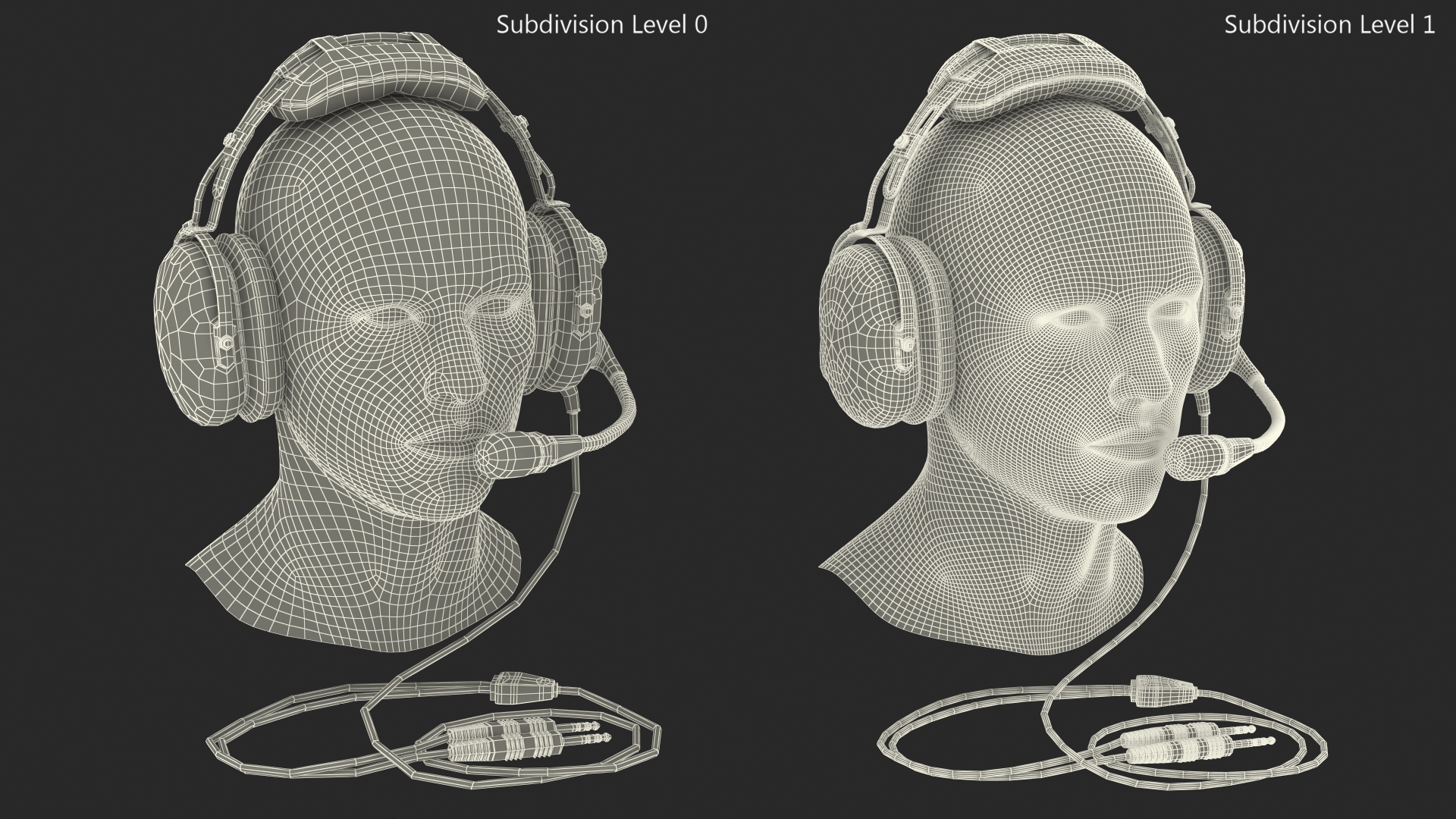 3D Aviation Headset David Clark with Mannequin model