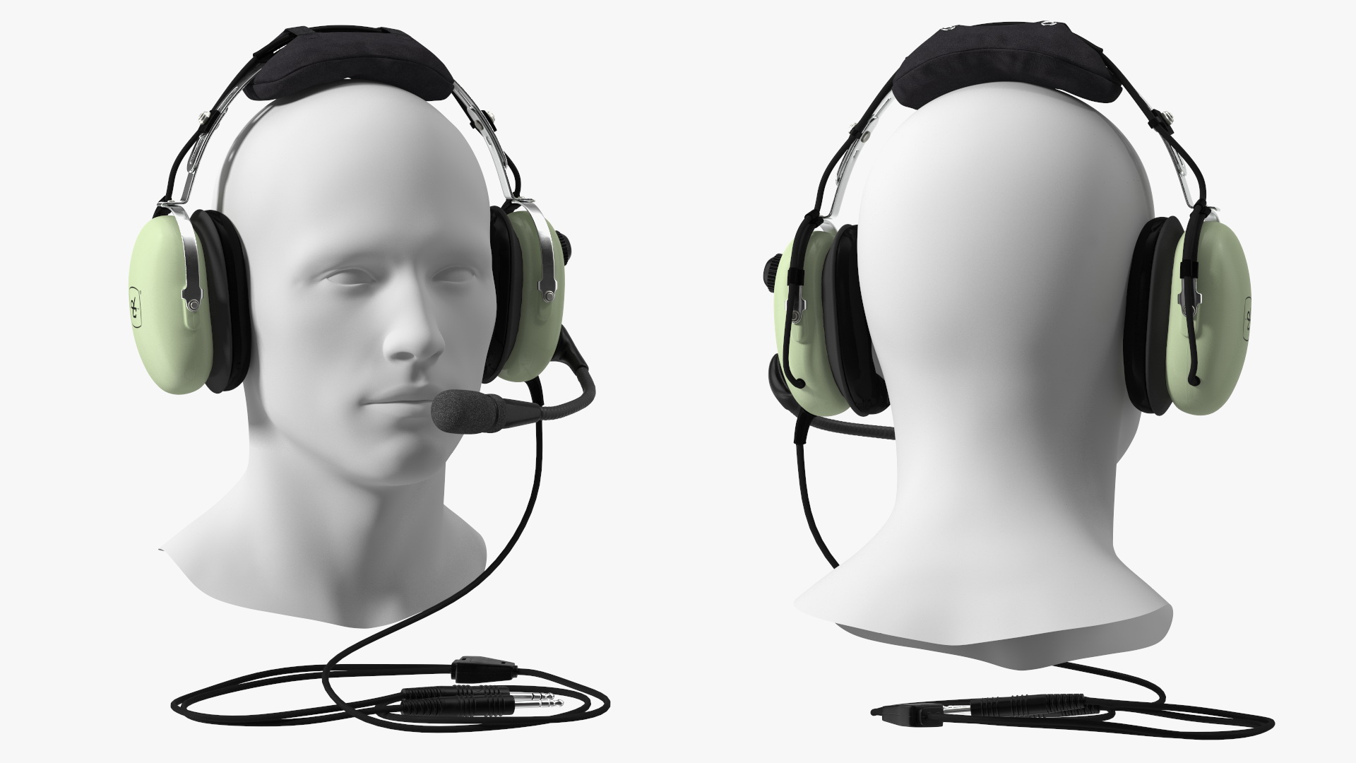 3D Aviation Headset David Clark with Mannequin model