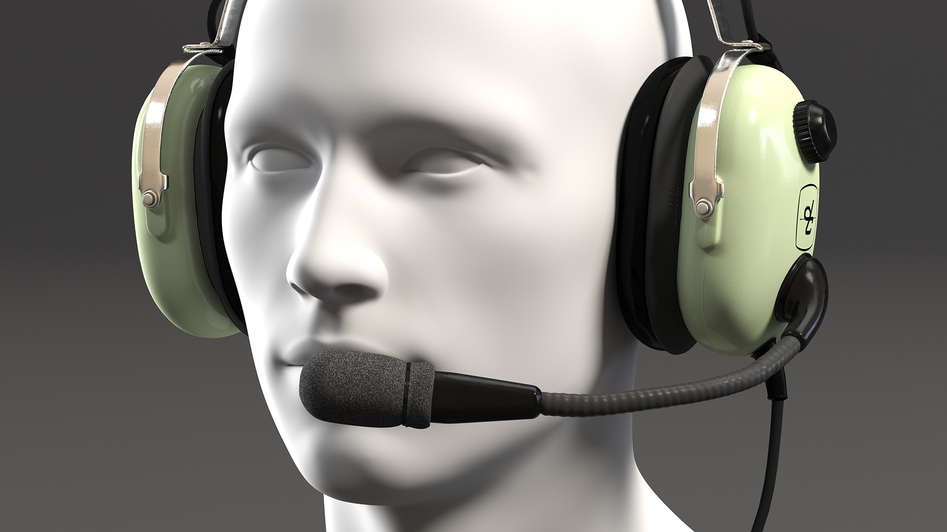 3D Aviation Headset David Clark with Mannequin model