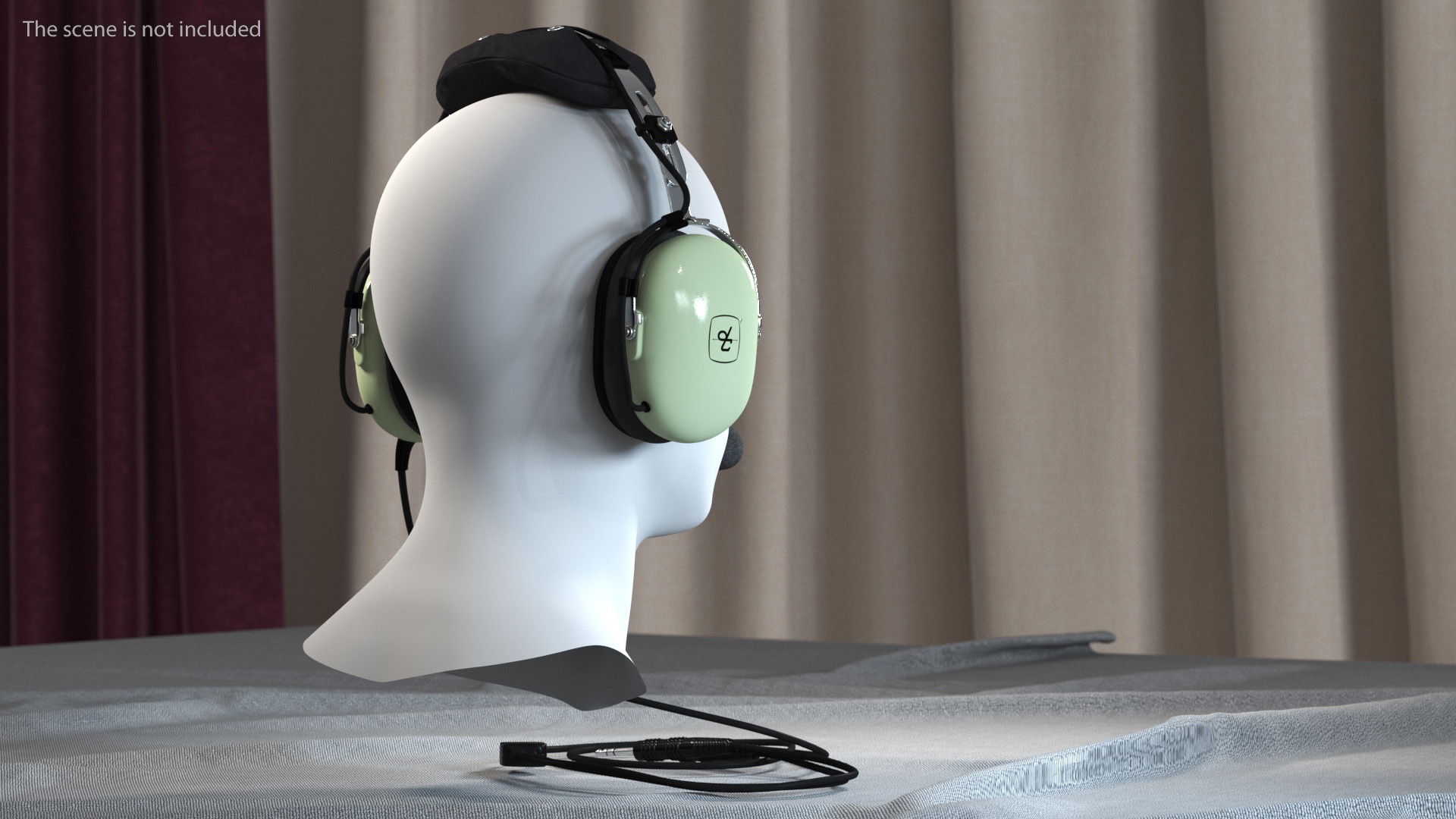 3D Aviation Headset David Clark with Mannequin model