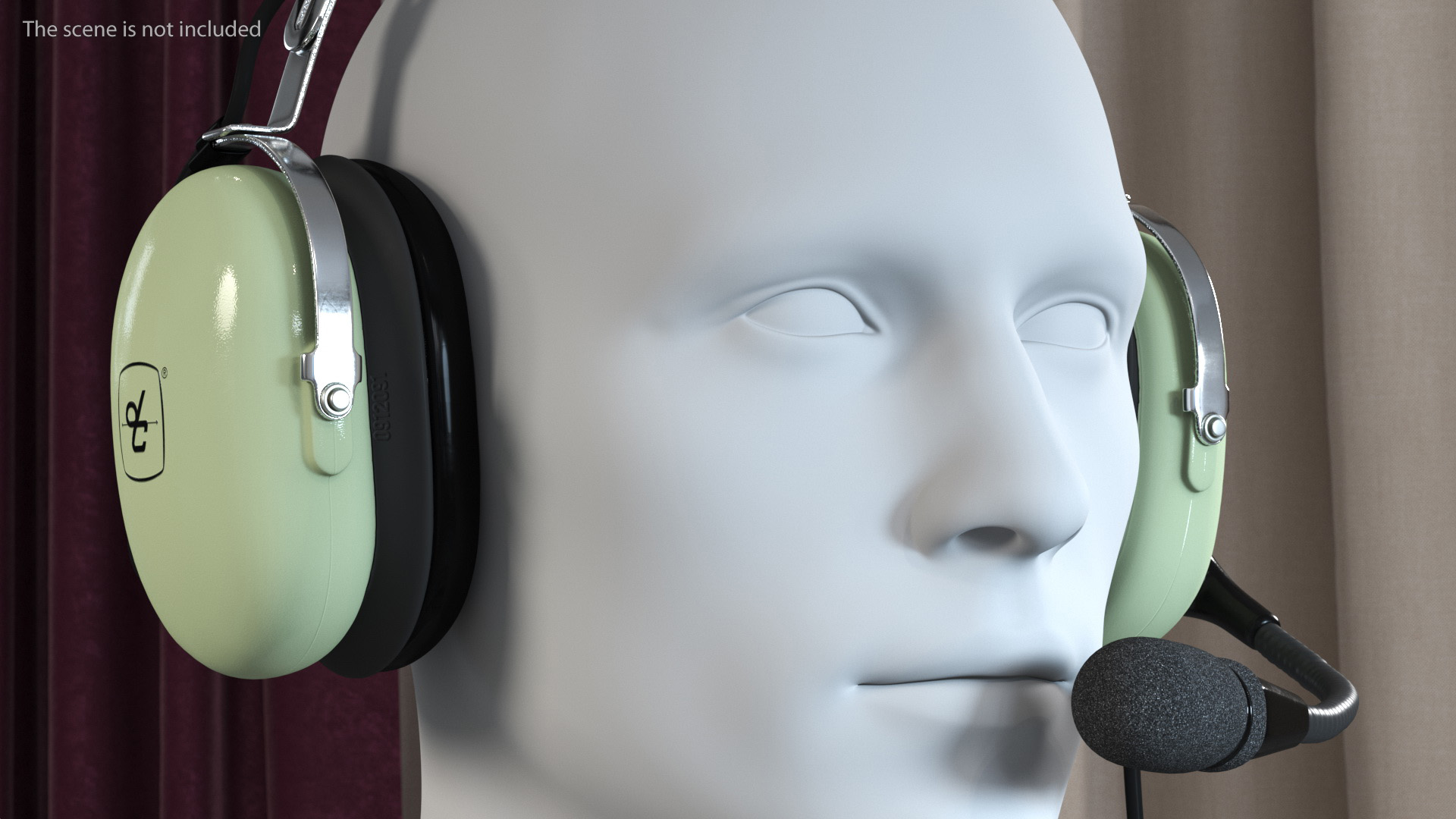 3D Aviation Headset David Clark with Mannequin model