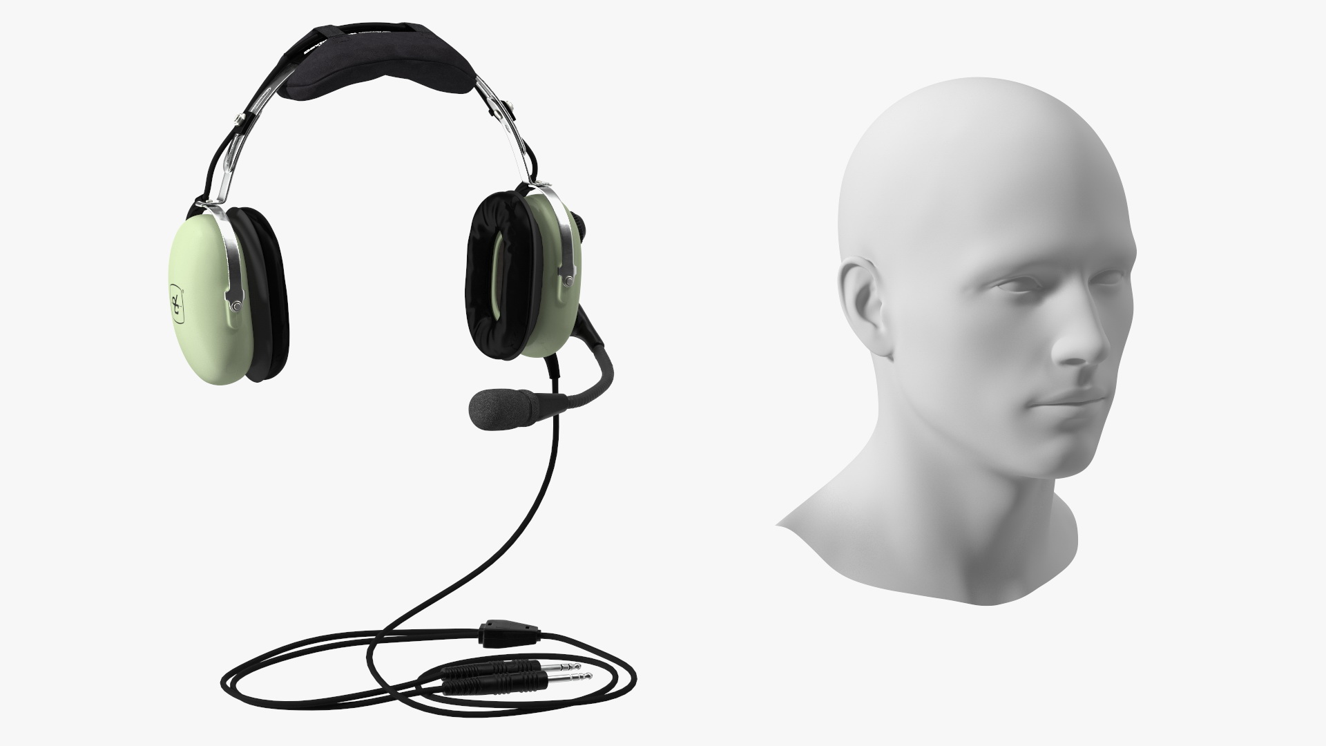 3D Aviation Headset David Clark with Mannequin model