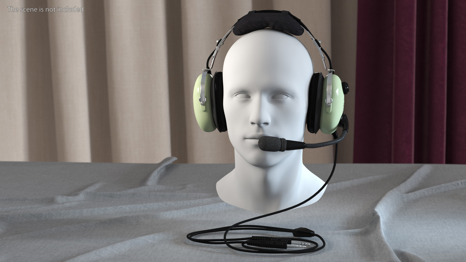 3D Aviation Headset David Clark with Mannequin model