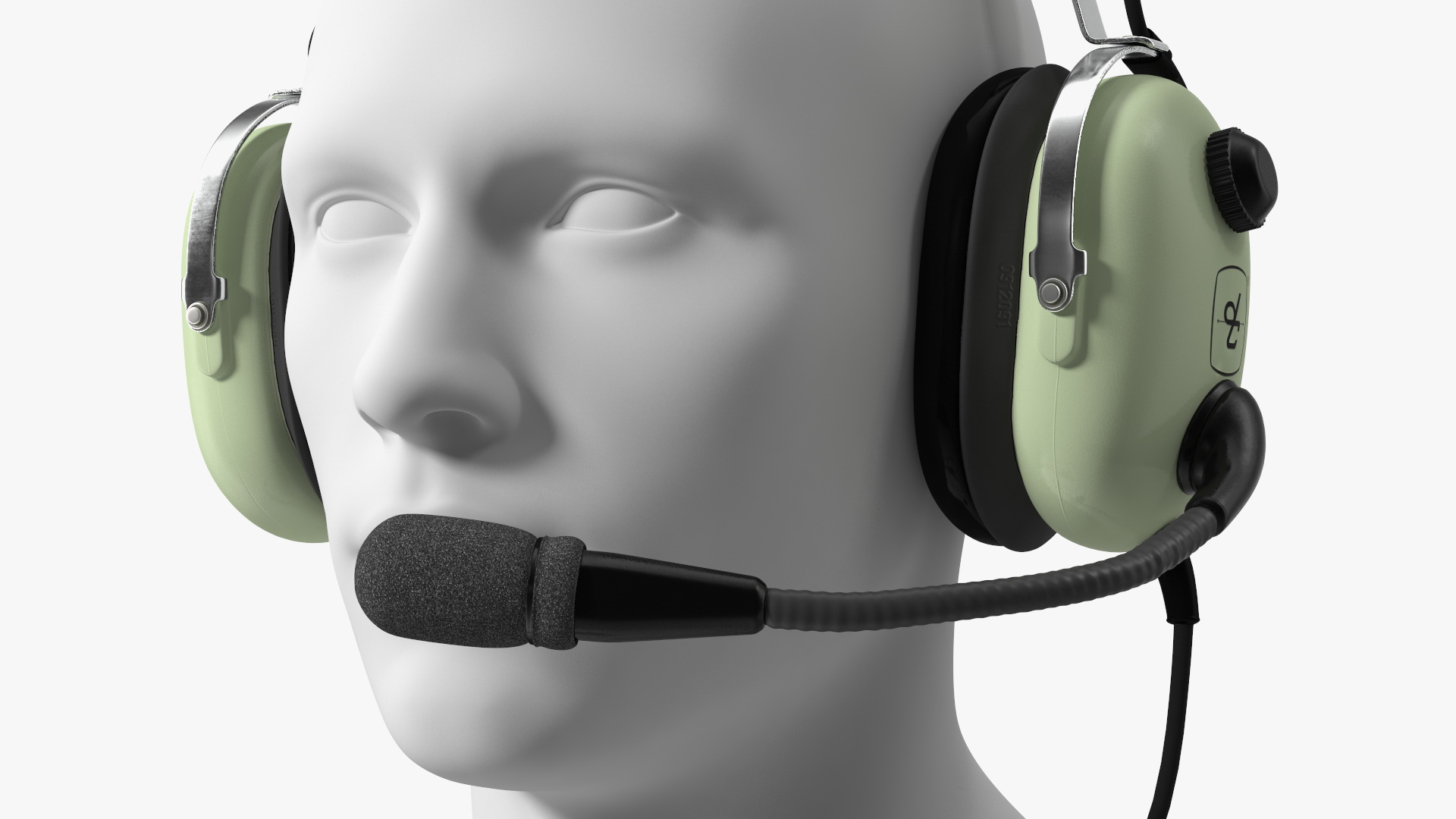 3D Aviation Headset David Clark with Mannequin model