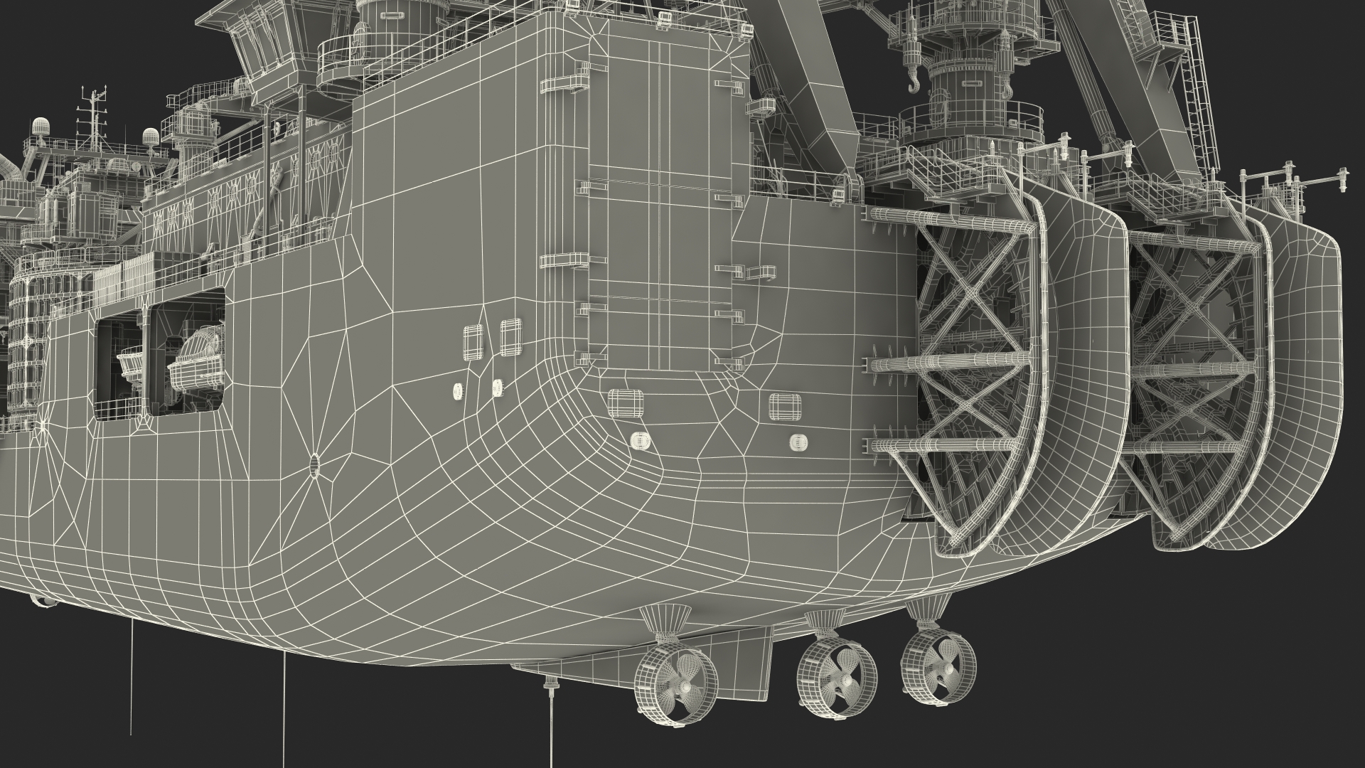 Cable Installation Vessels Black Rigged 3D model