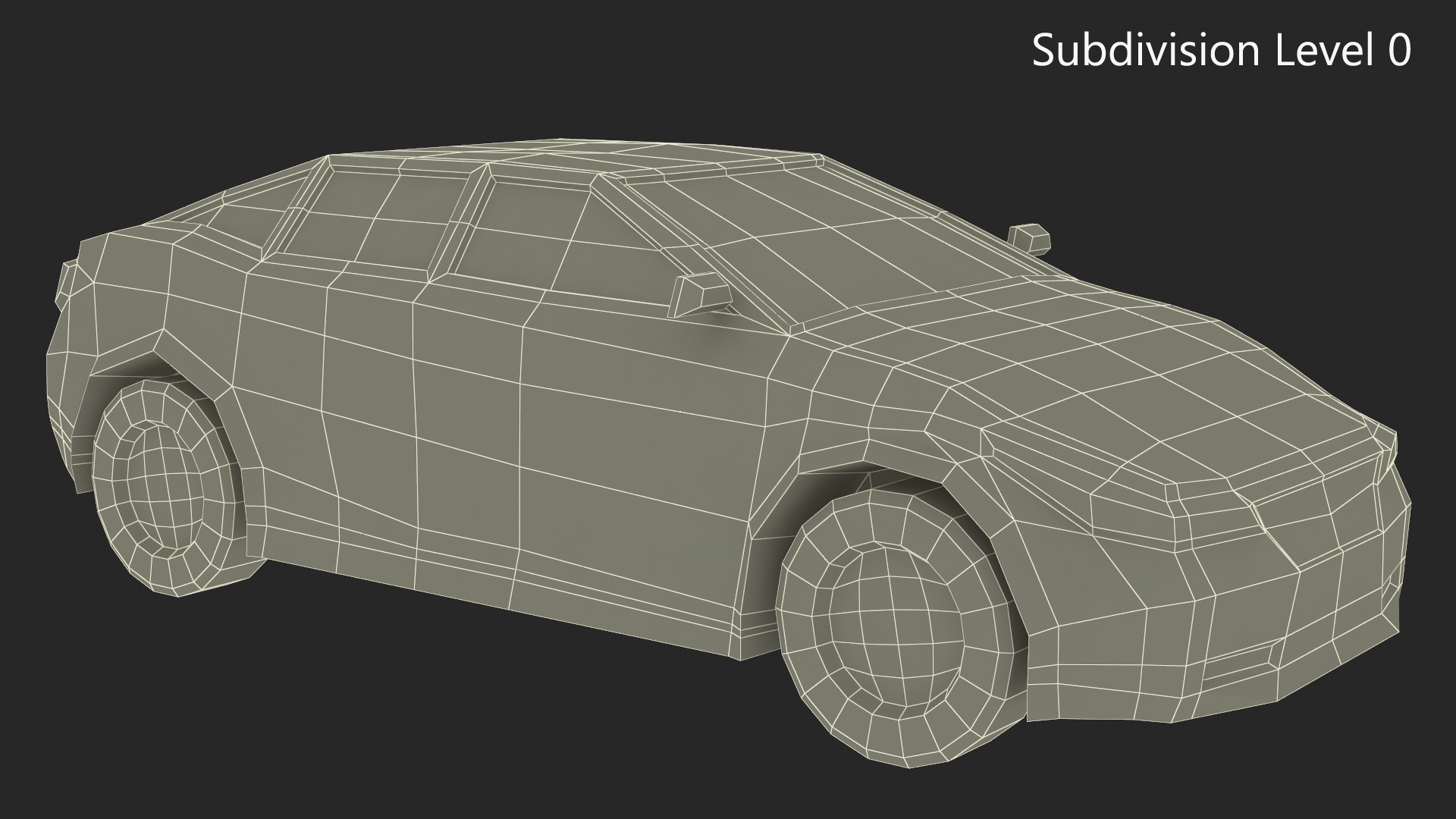 3D Low Poly Stylized Model Car Sedan model