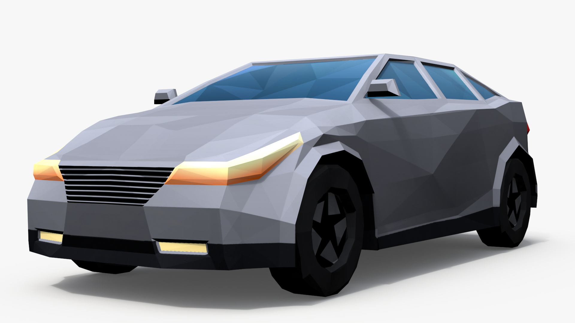 3D Low Poly Stylized Model Car Sedan model