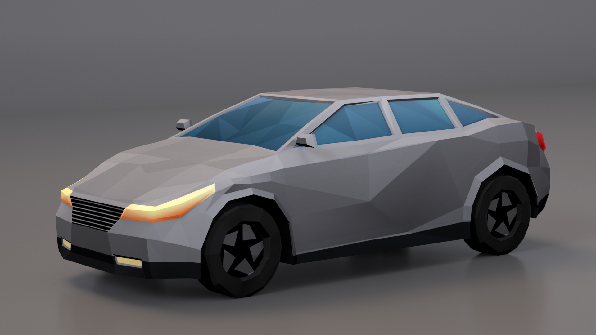 3D Low Poly Stylized Model Car Sedan model