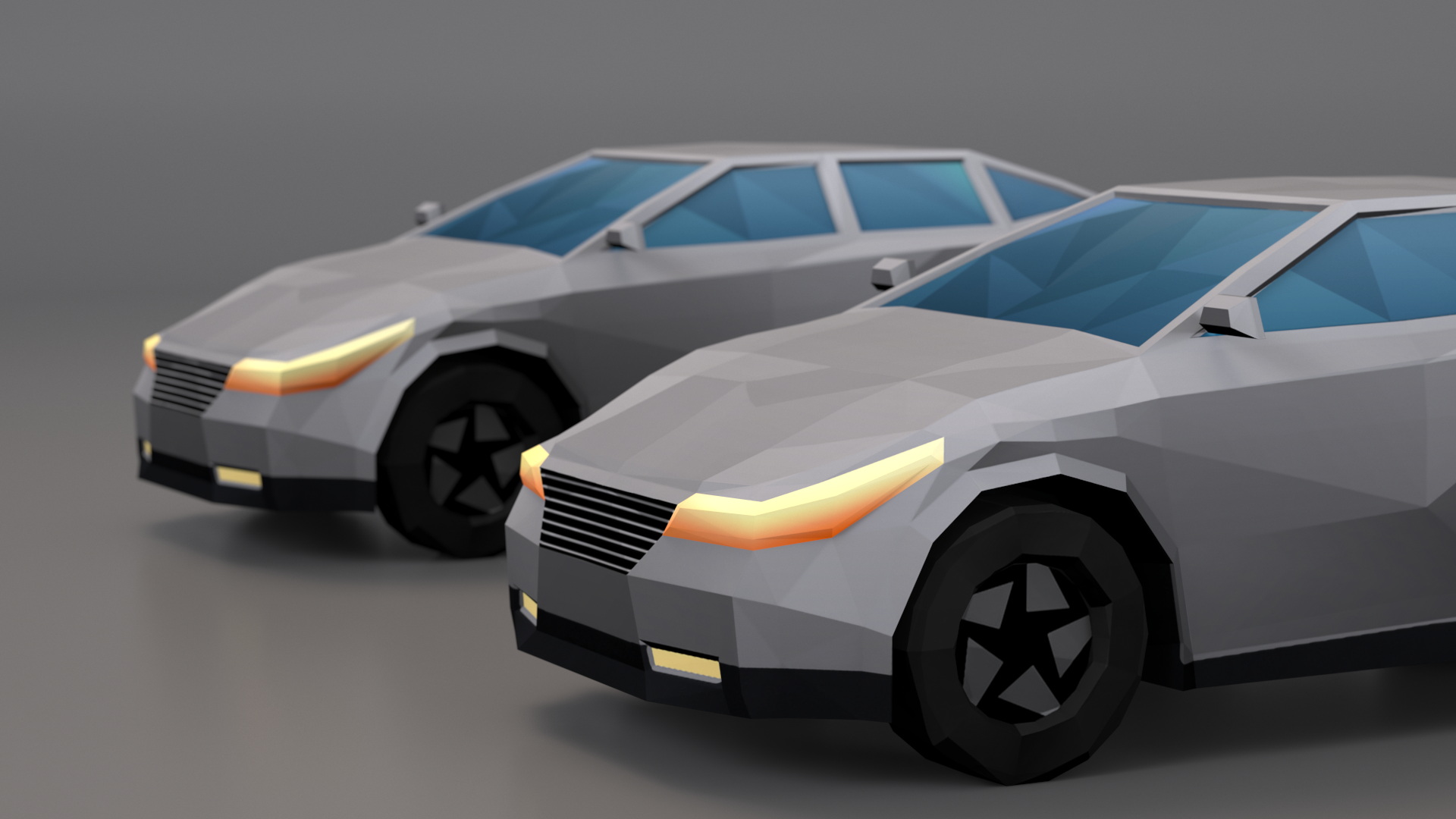 3D Low Poly Stylized Model Car Sedan model