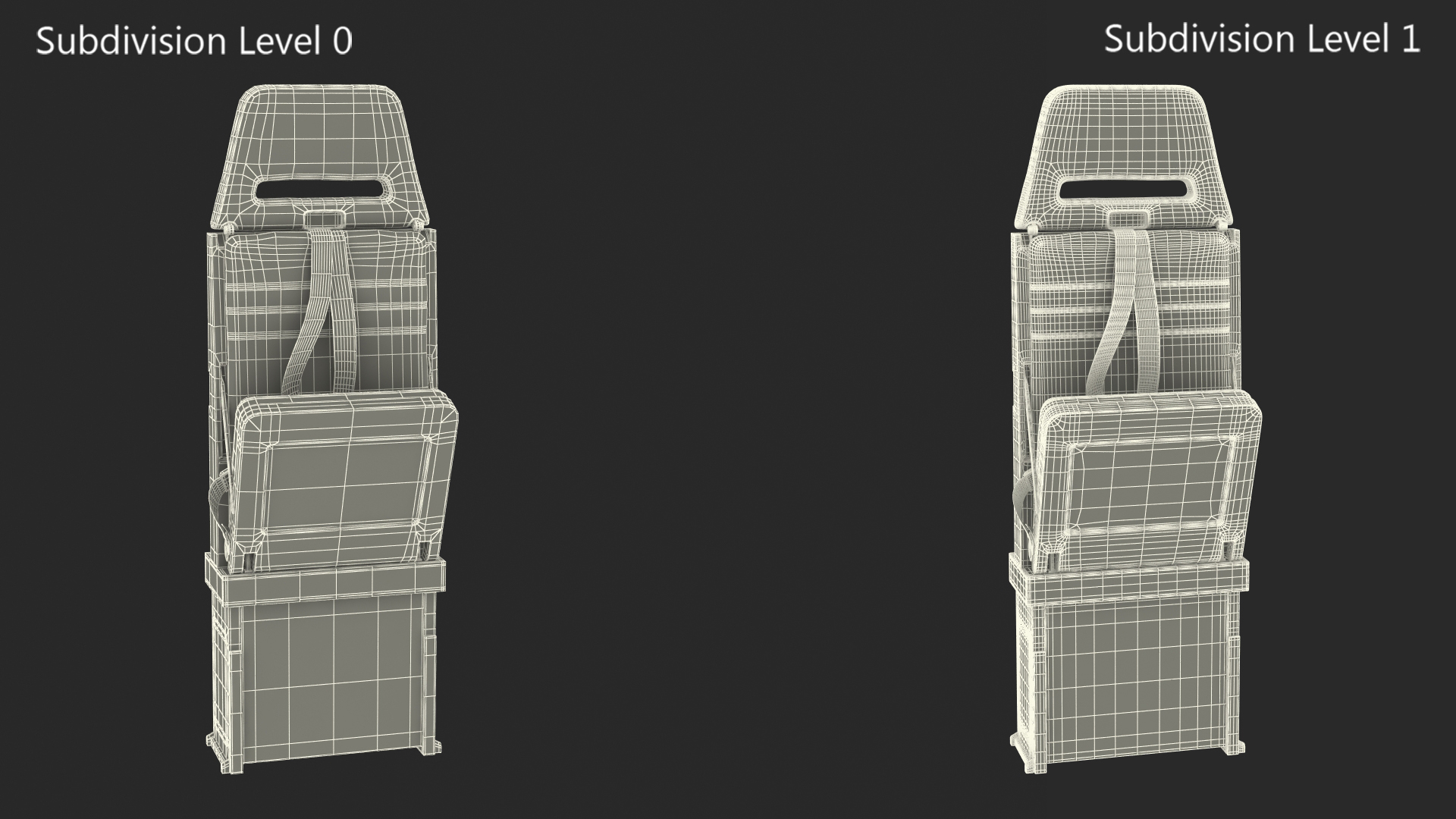 3D Boeing Flight Attendant Chair Folded Gray