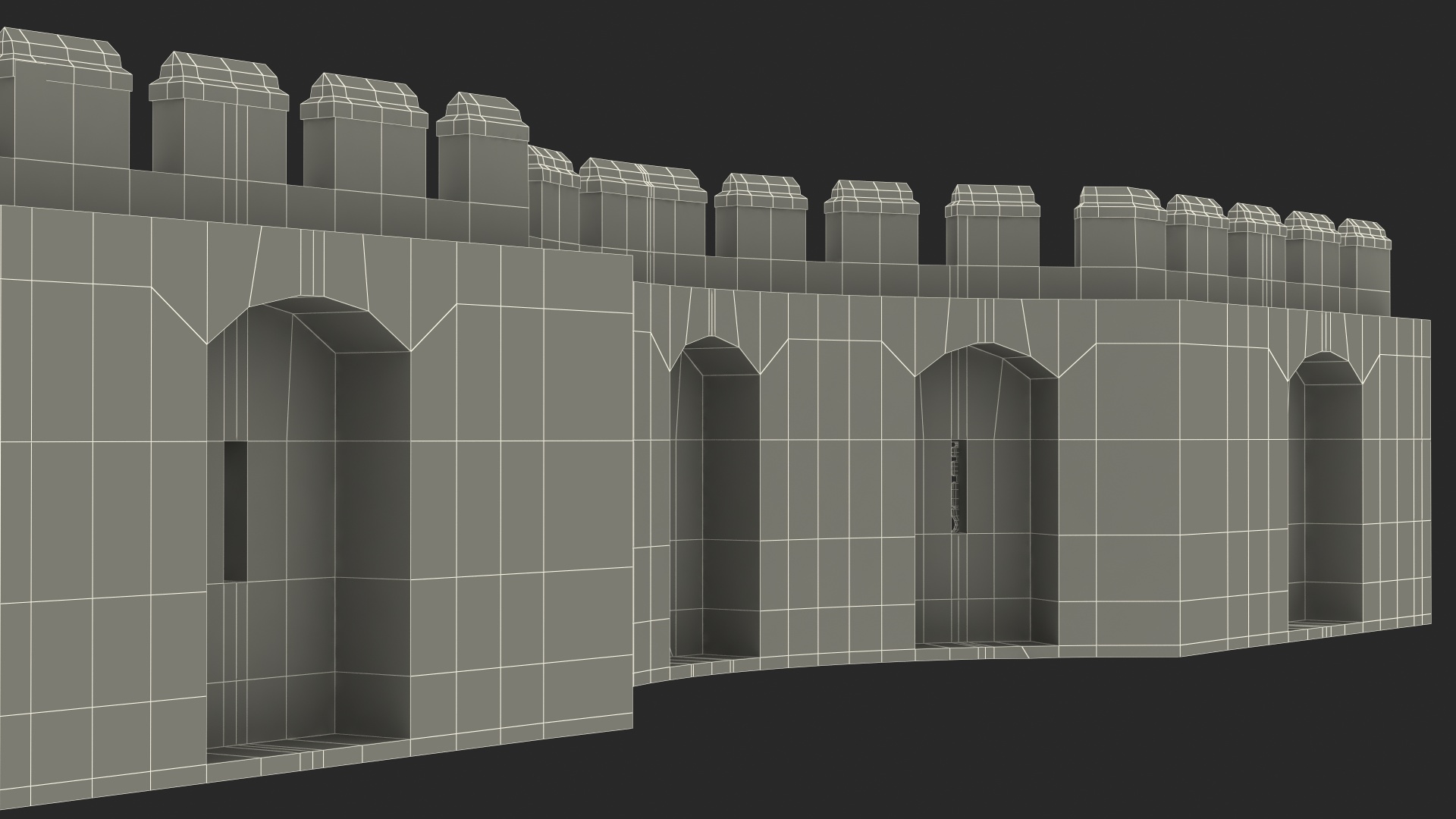 3D Medieval Castle Stone Wall