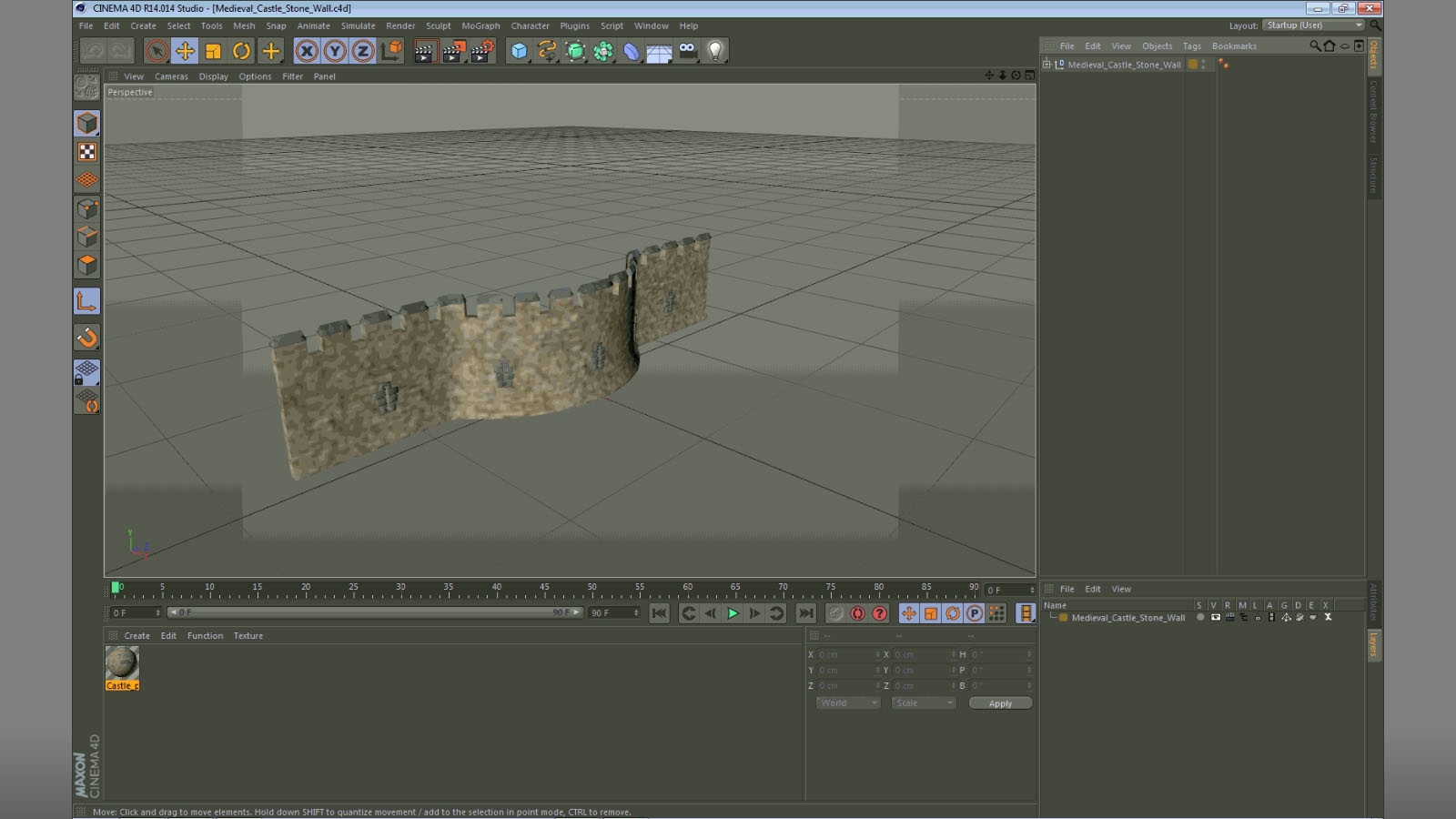 3D Medieval Castle Stone Wall