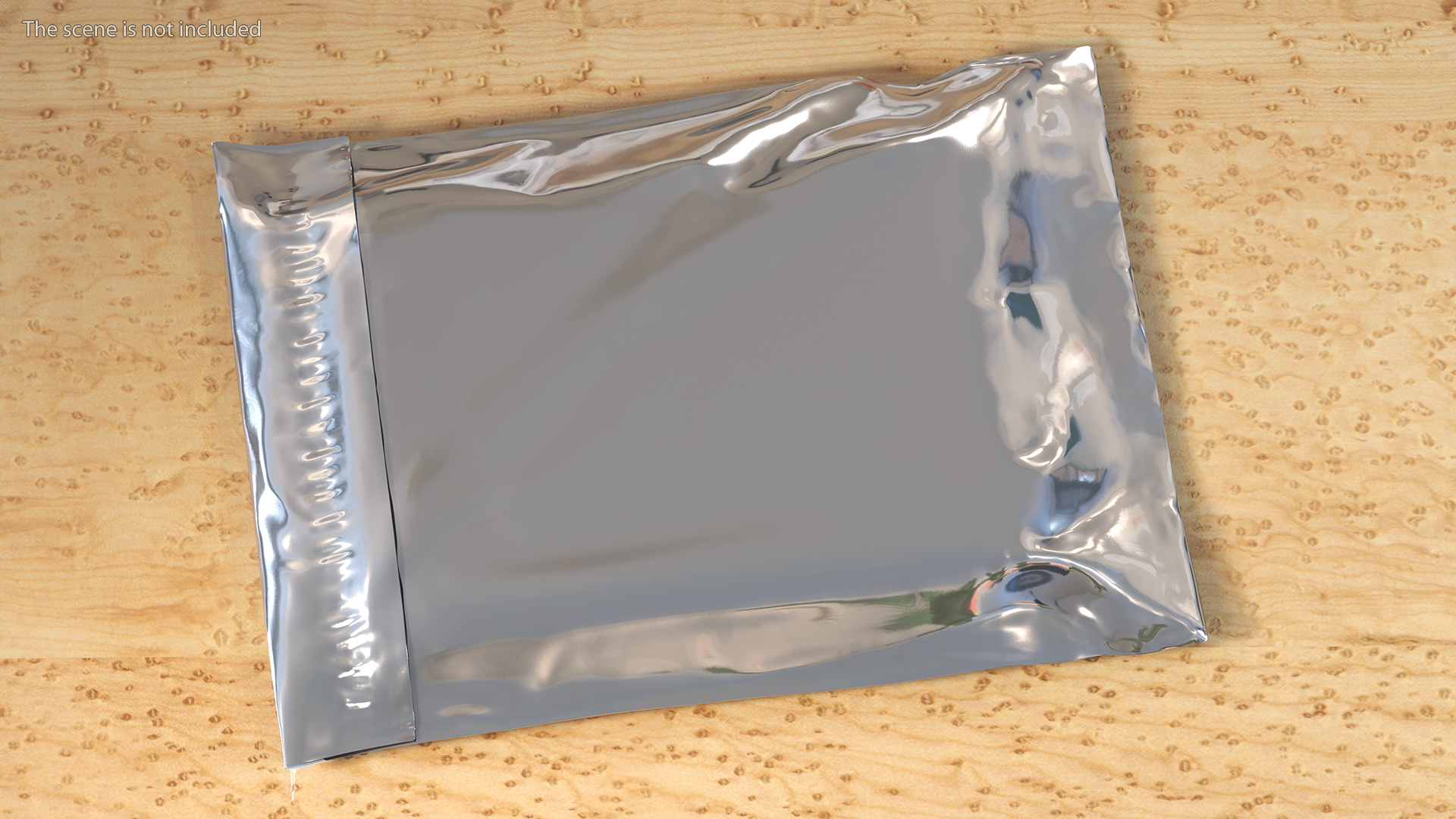 Poly Mailer Plastic Bag Silver Closed 3D