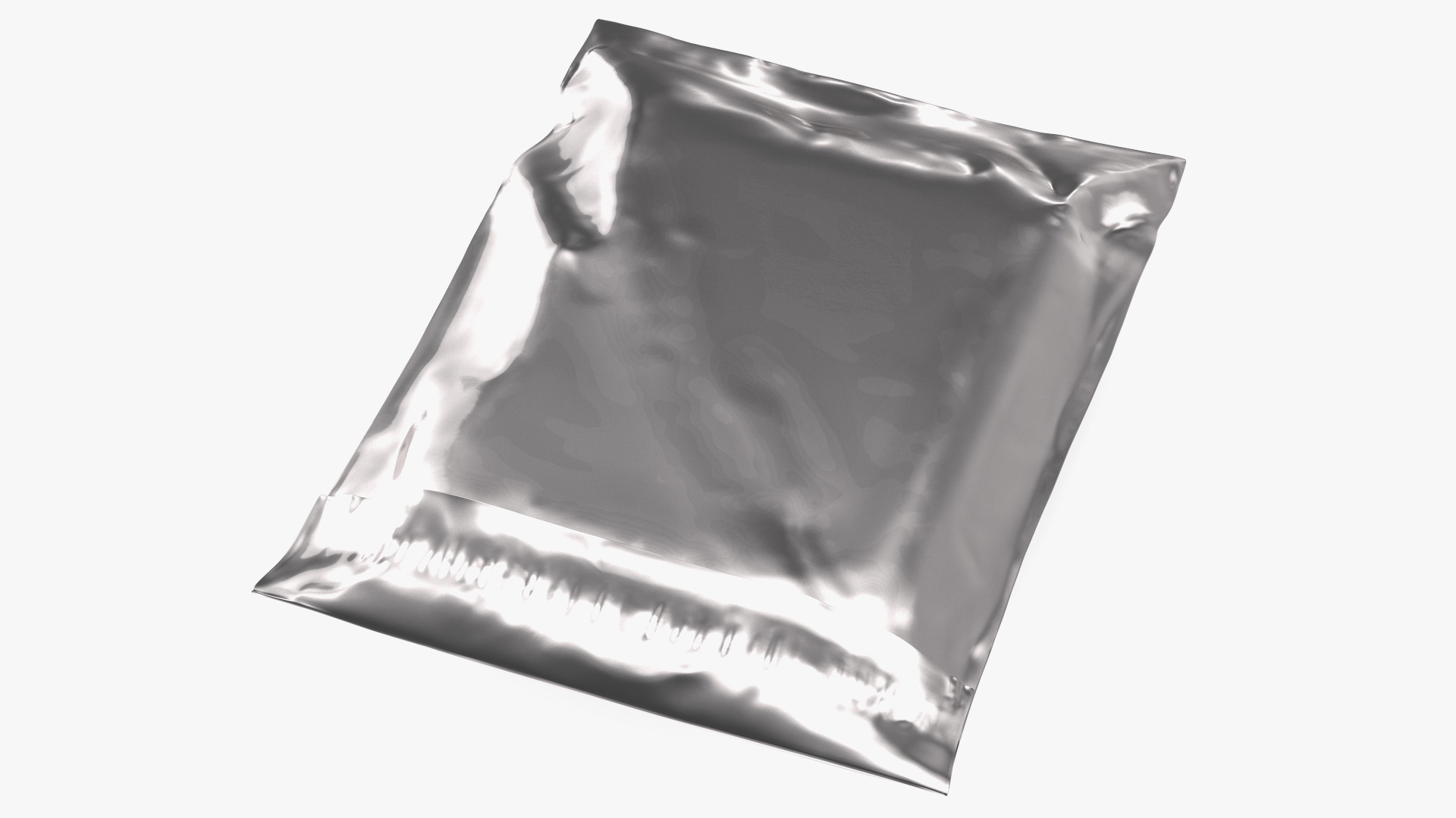 Poly Mailer Plastic Bag Silver Closed 3D