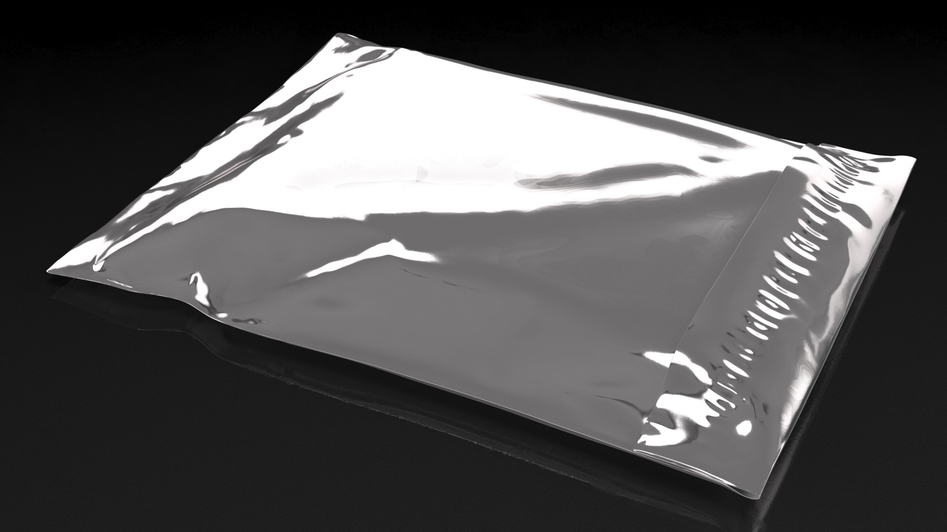 Poly Mailer Plastic Bag Silver Closed 3D