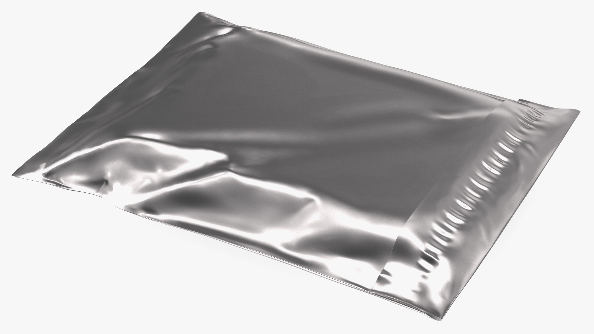 Poly Mailer Plastic Bag Silver Closed 3D