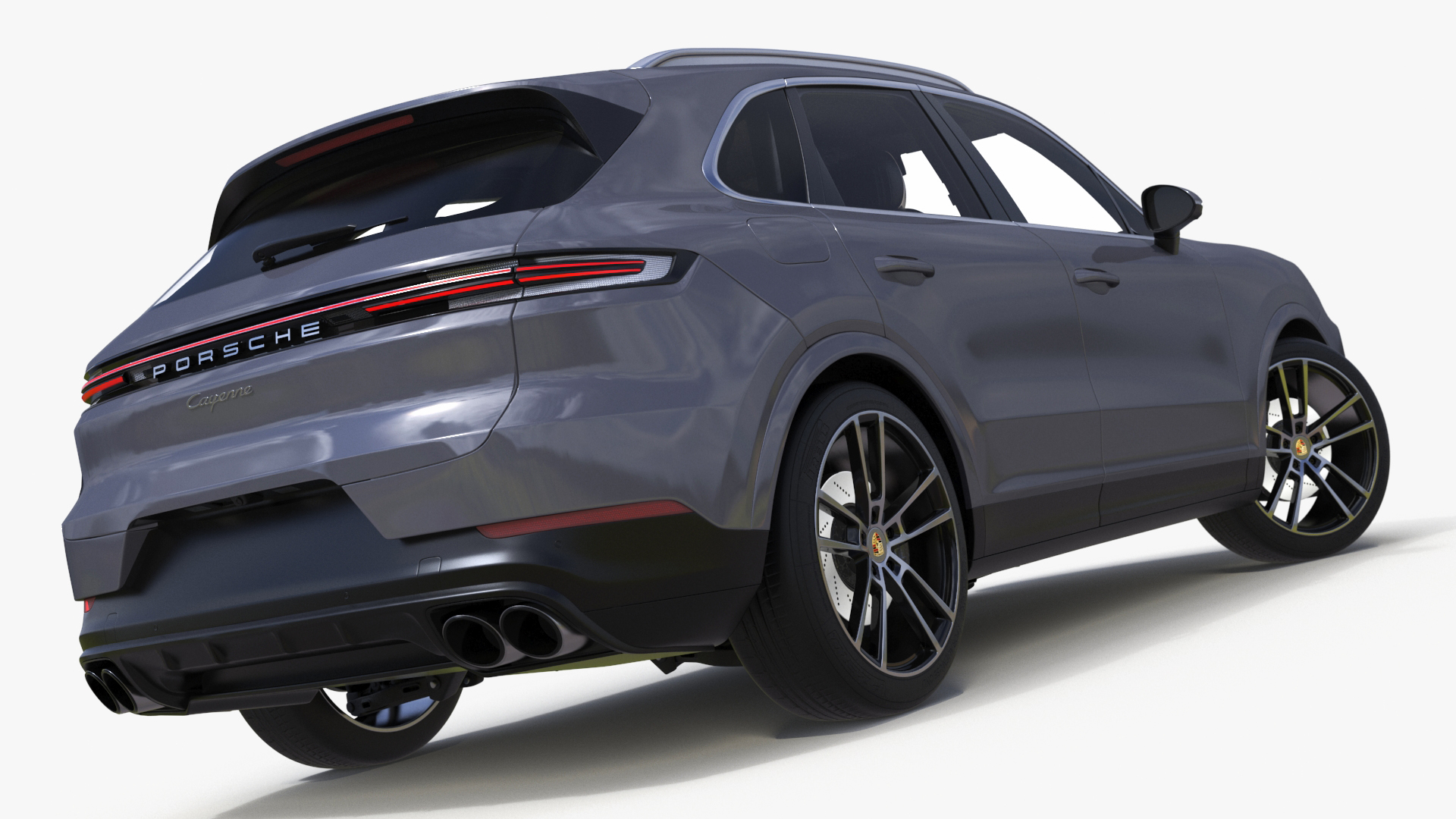 Porsche Cayenne Turbo E-Hybrid 2024 Gray Rigged 3D