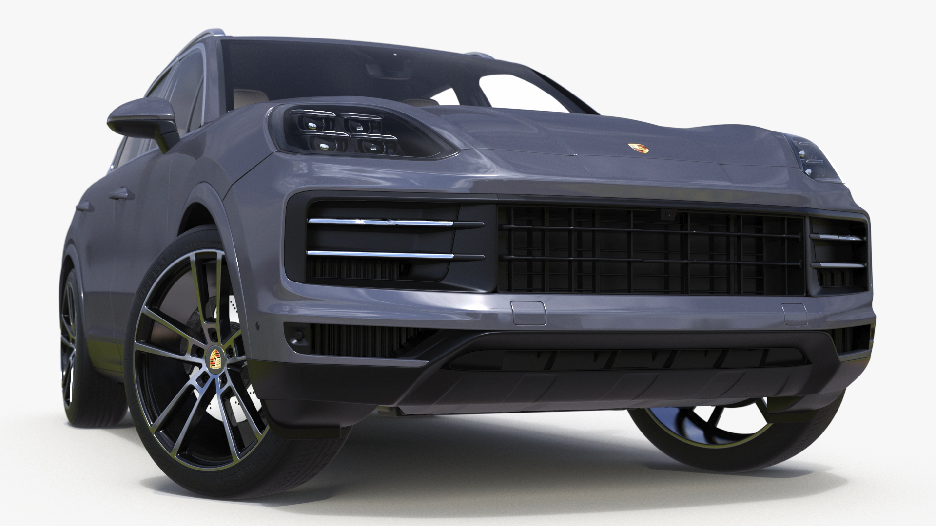 Porsche Cayenne Turbo E-Hybrid 2024 Gray Rigged 3D