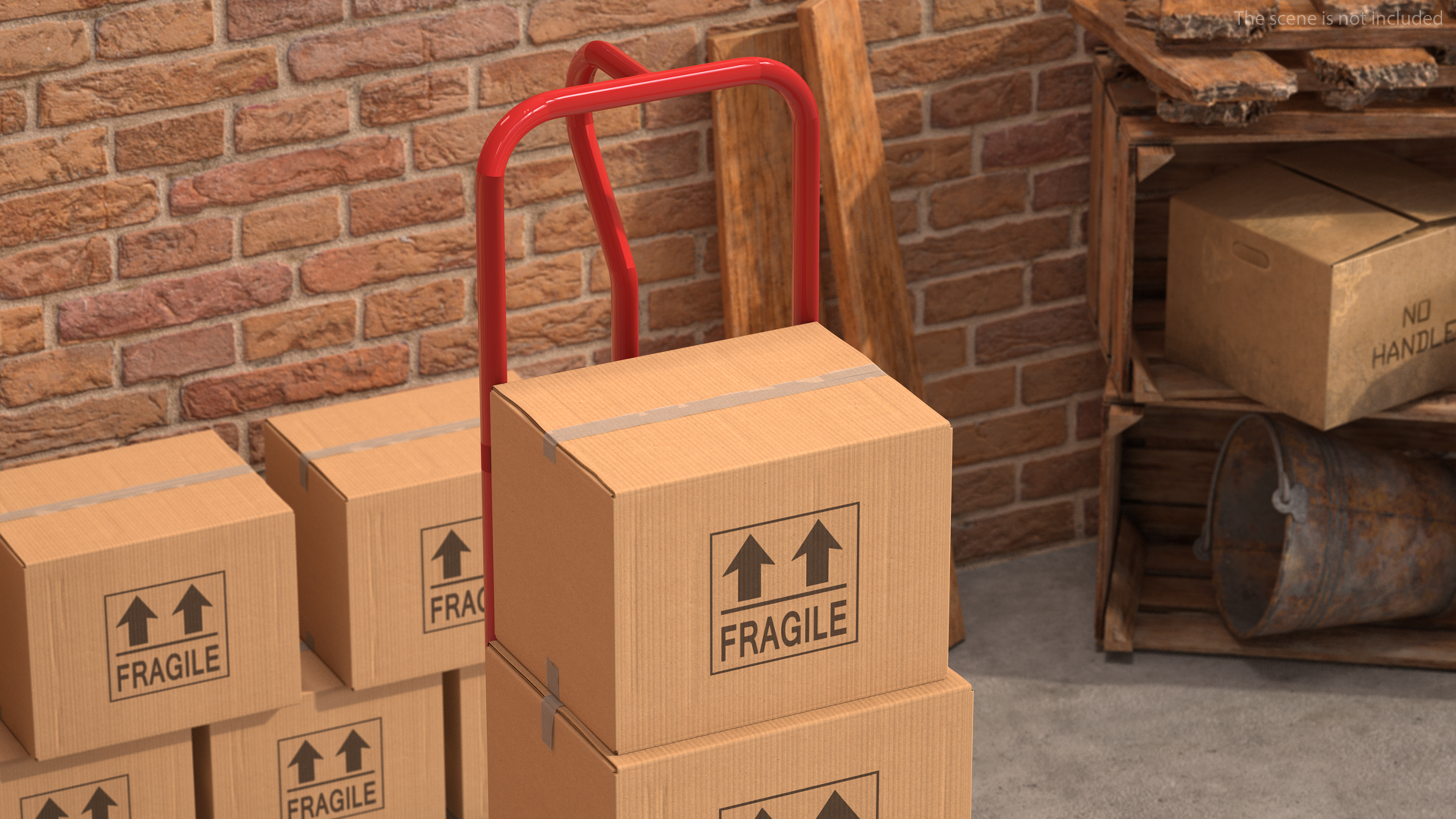 3D model Handtruck with Boxes