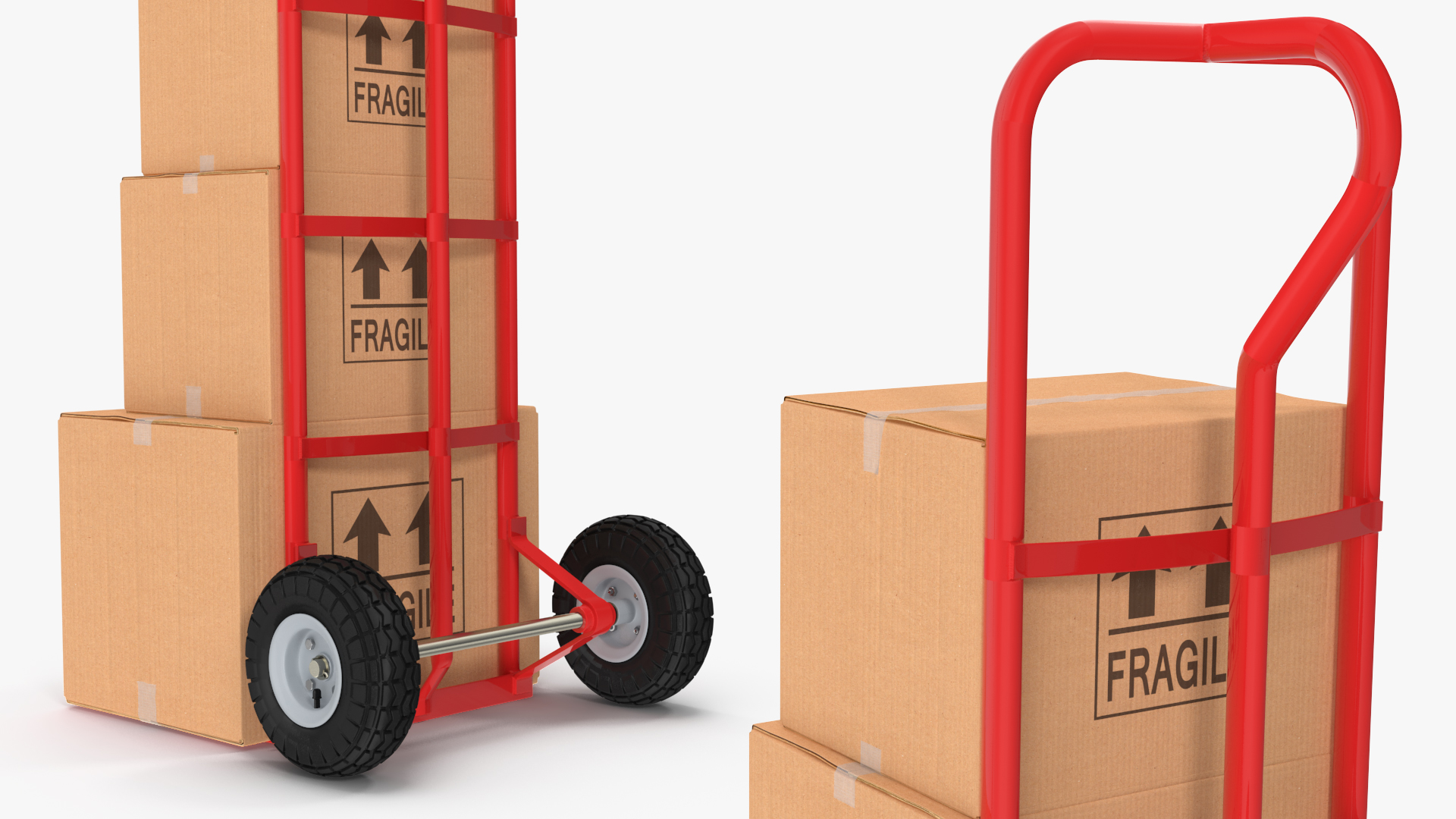 3D model Handtruck with Boxes