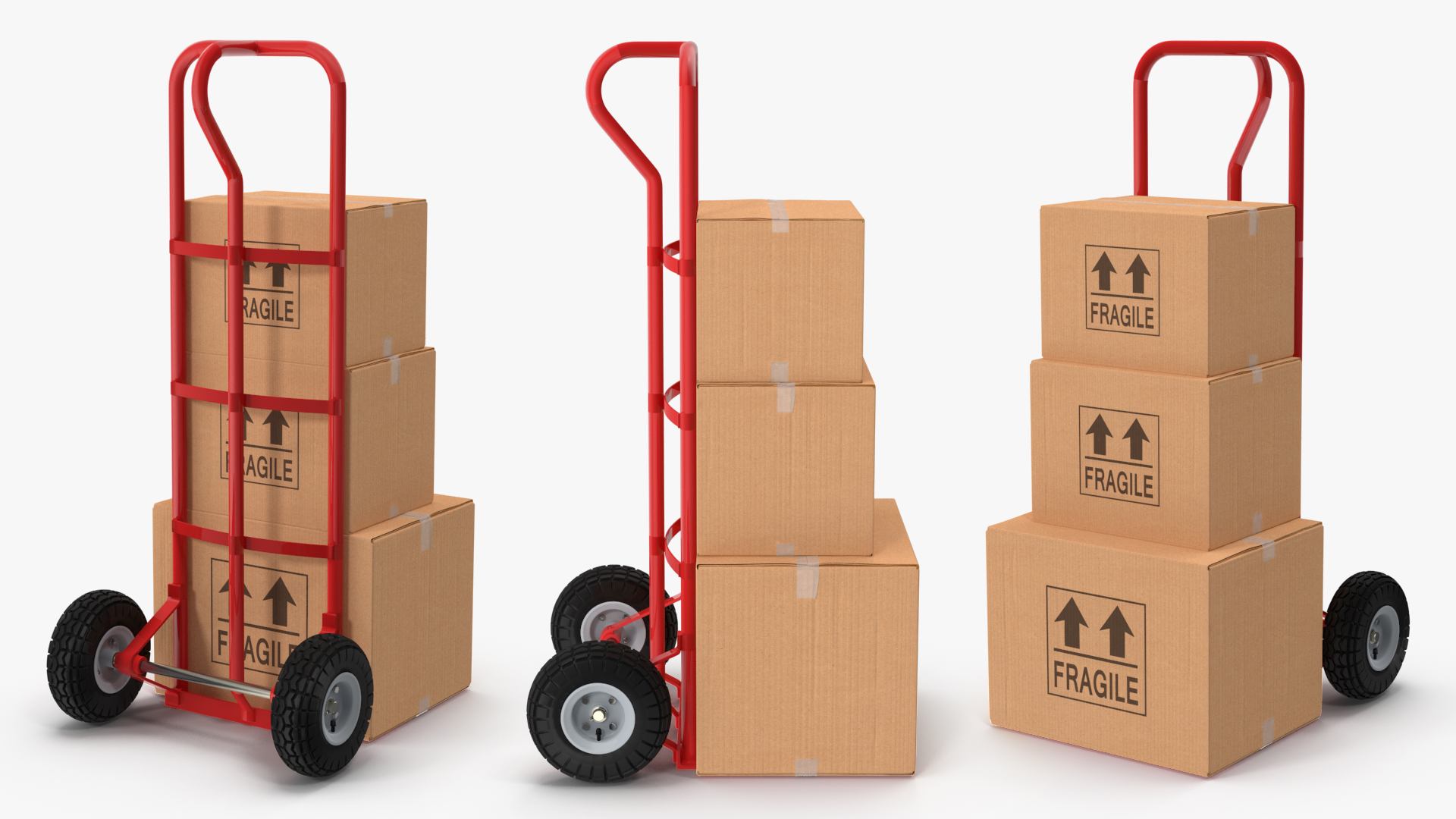 3D model Handtruck with Boxes