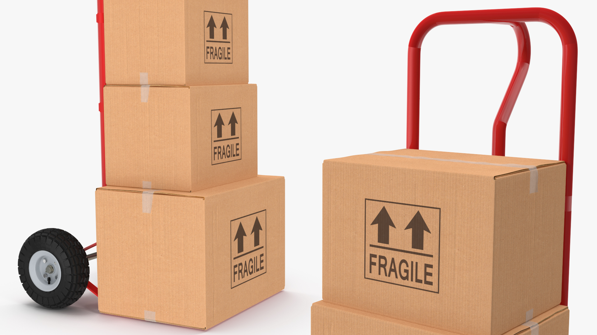 3D model Handtruck with Boxes