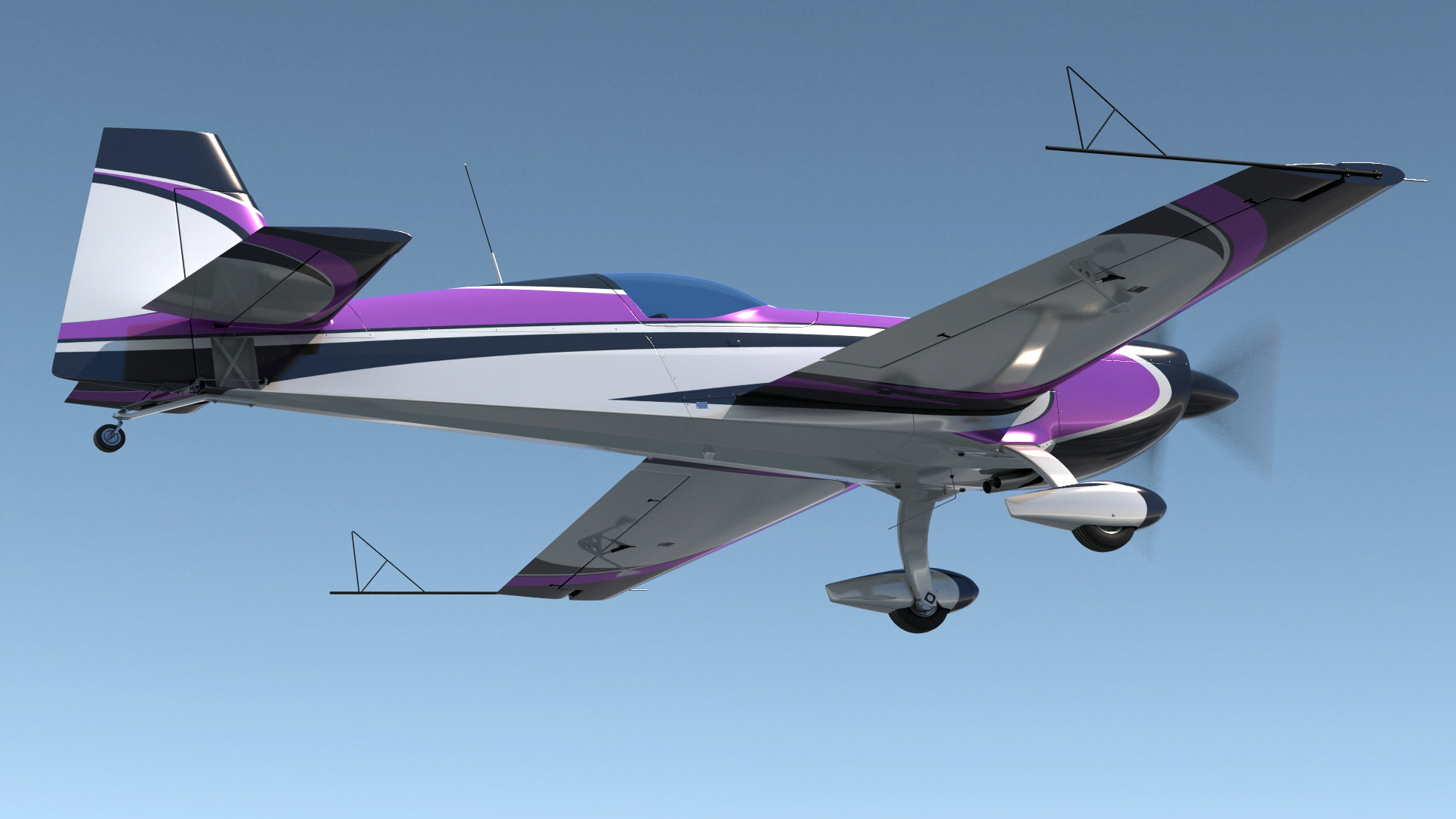 3D model Aerobatic Monoplane Aircraft Rigged