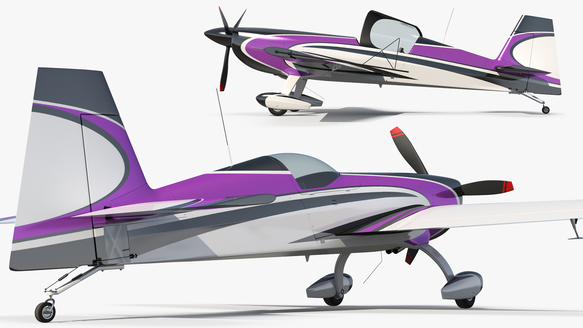 3D model Aerobatic Monoplane Aircraft Rigged