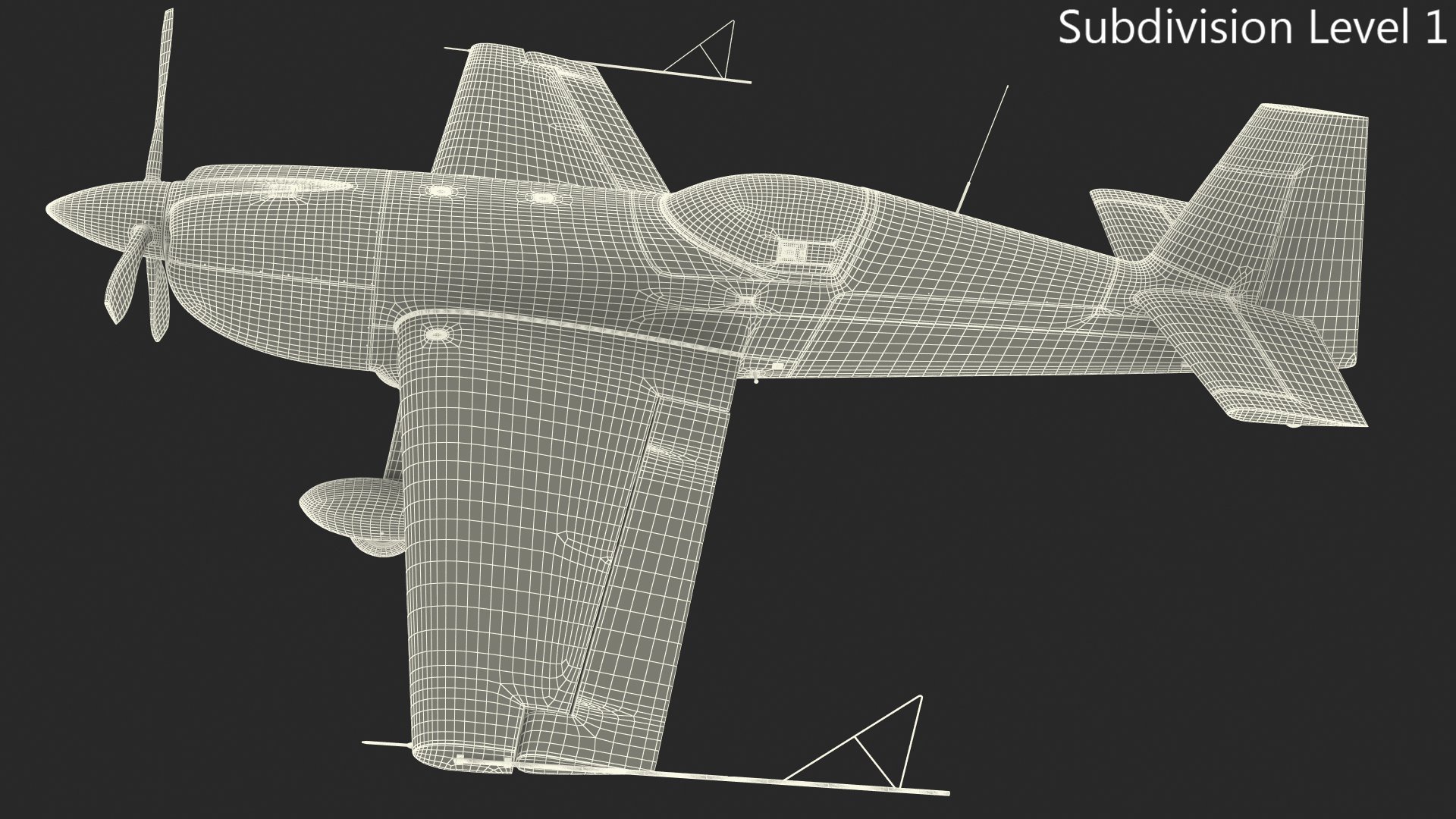 3D model Aerobatic Monoplane Aircraft Rigged