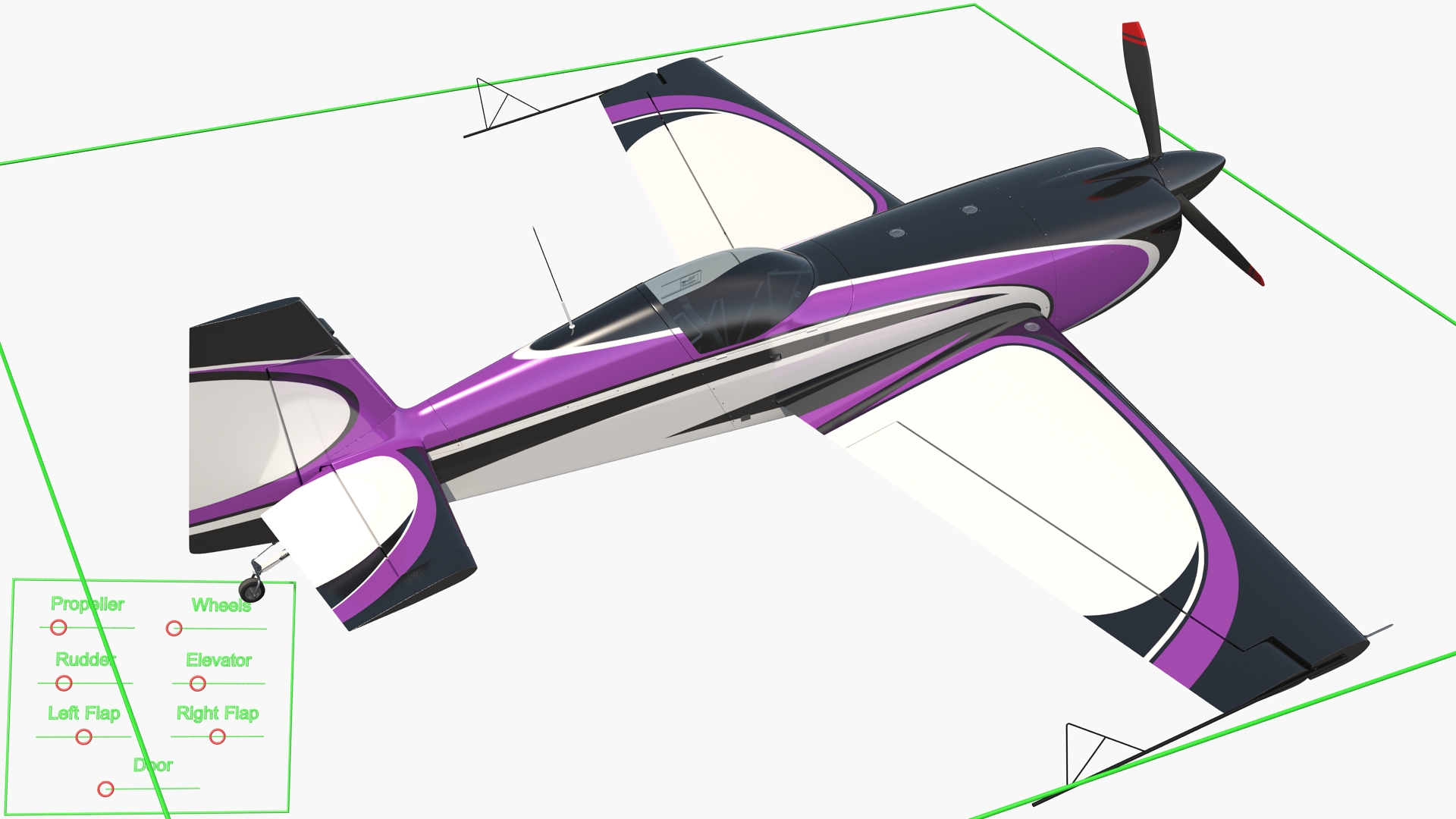 3D model Aerobatic Monoplane Aircraft Rigged