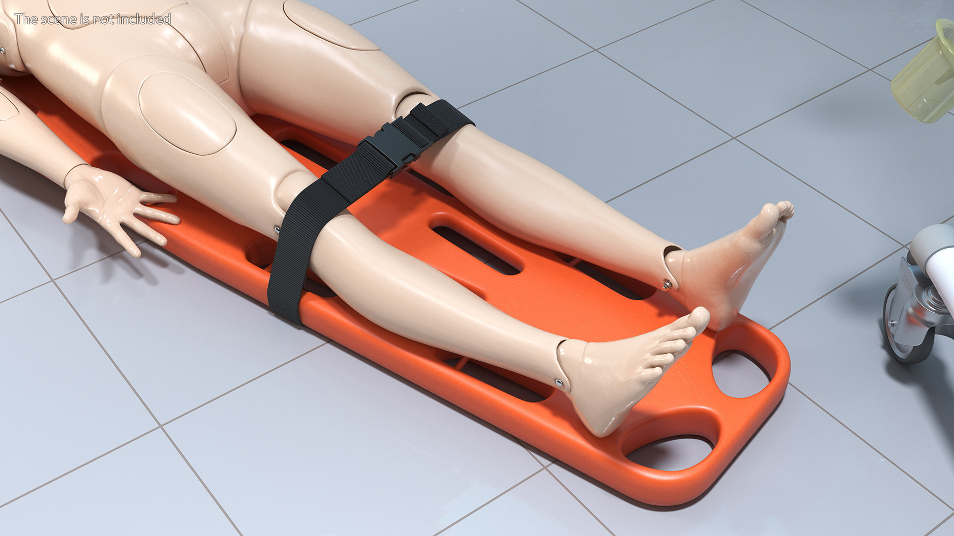 3D model Spinal Board Stretcher with Manikin