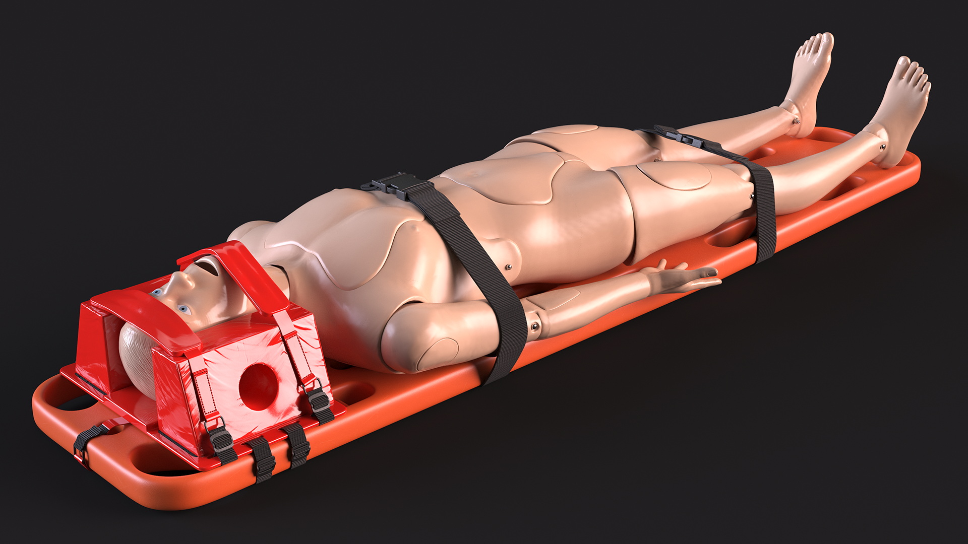 3D model Spinal Board Stretcher with Manikin