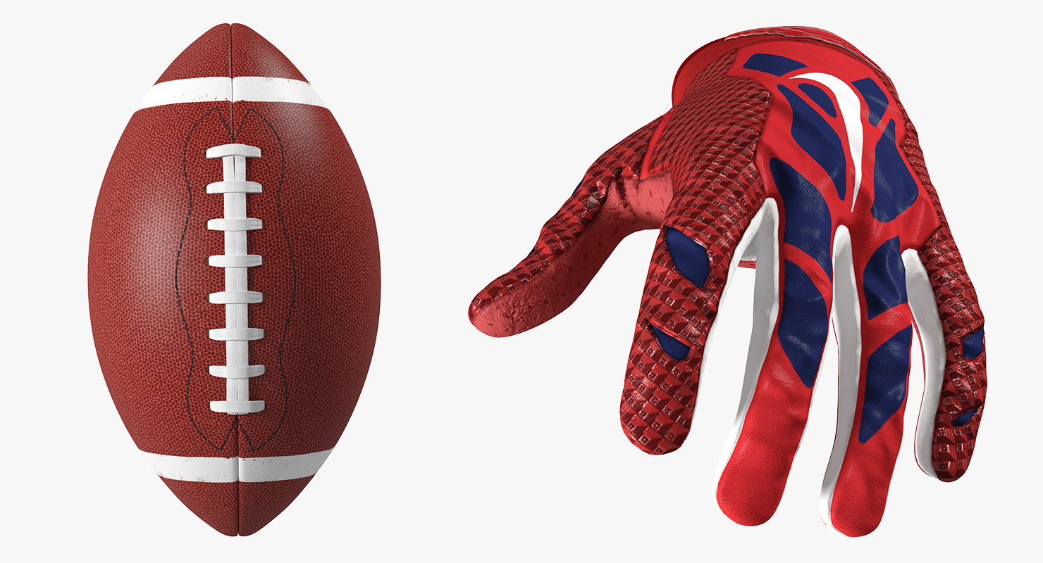 3D model Hand Holding American Football Ball