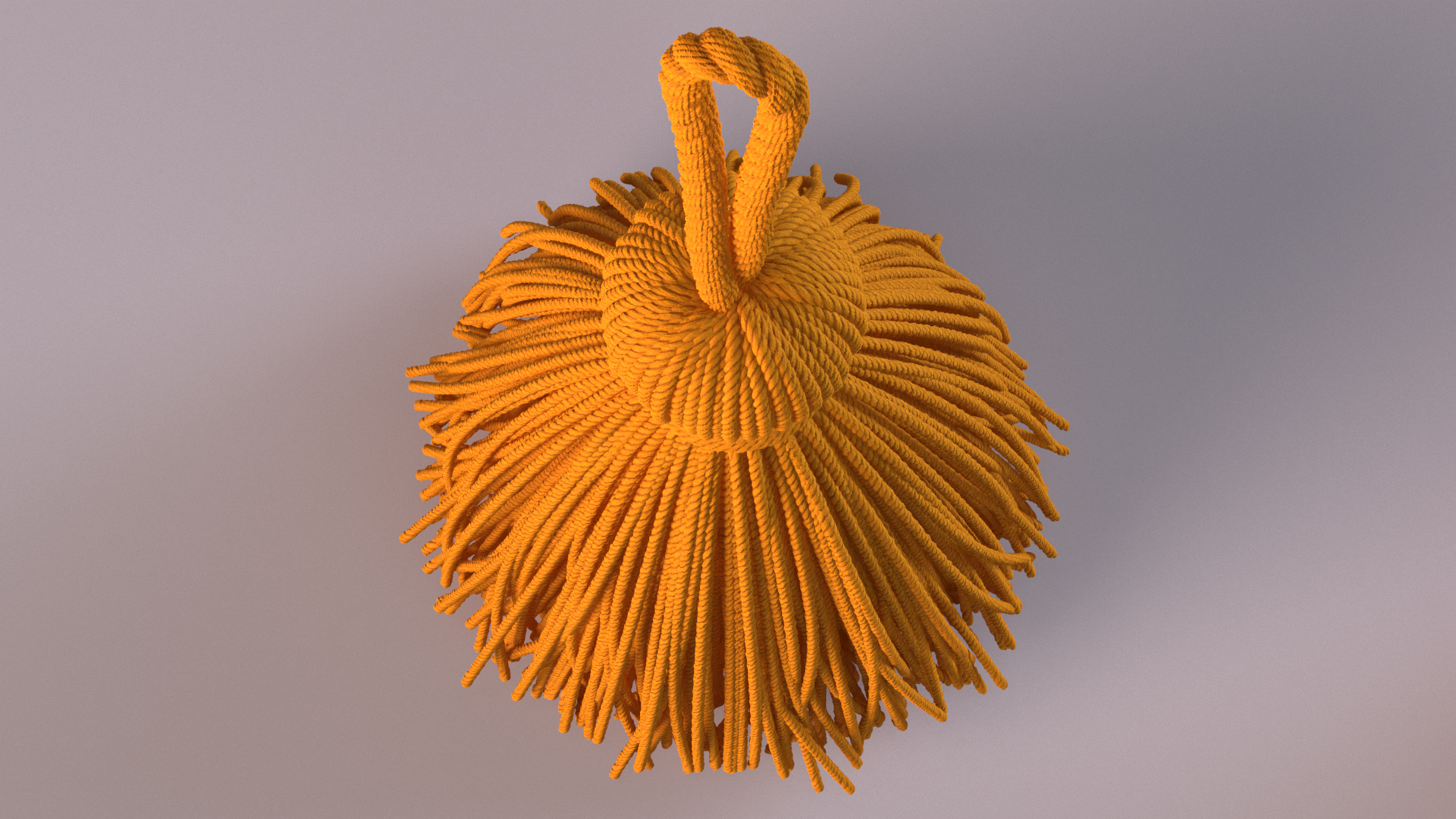 3D Yellow Yarn Tassel model