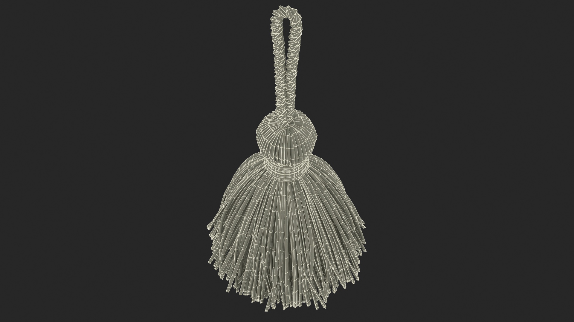 3D Yellow Yarn Tassel model