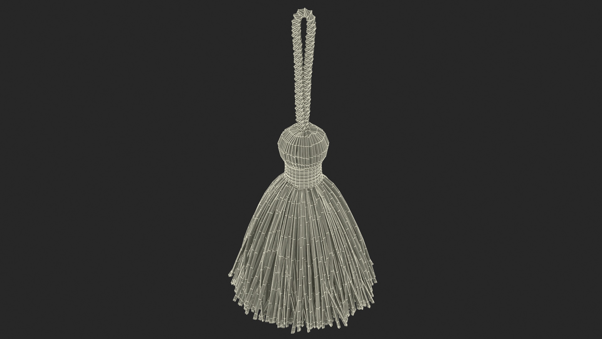 3D Yellow Yarn Tassel model