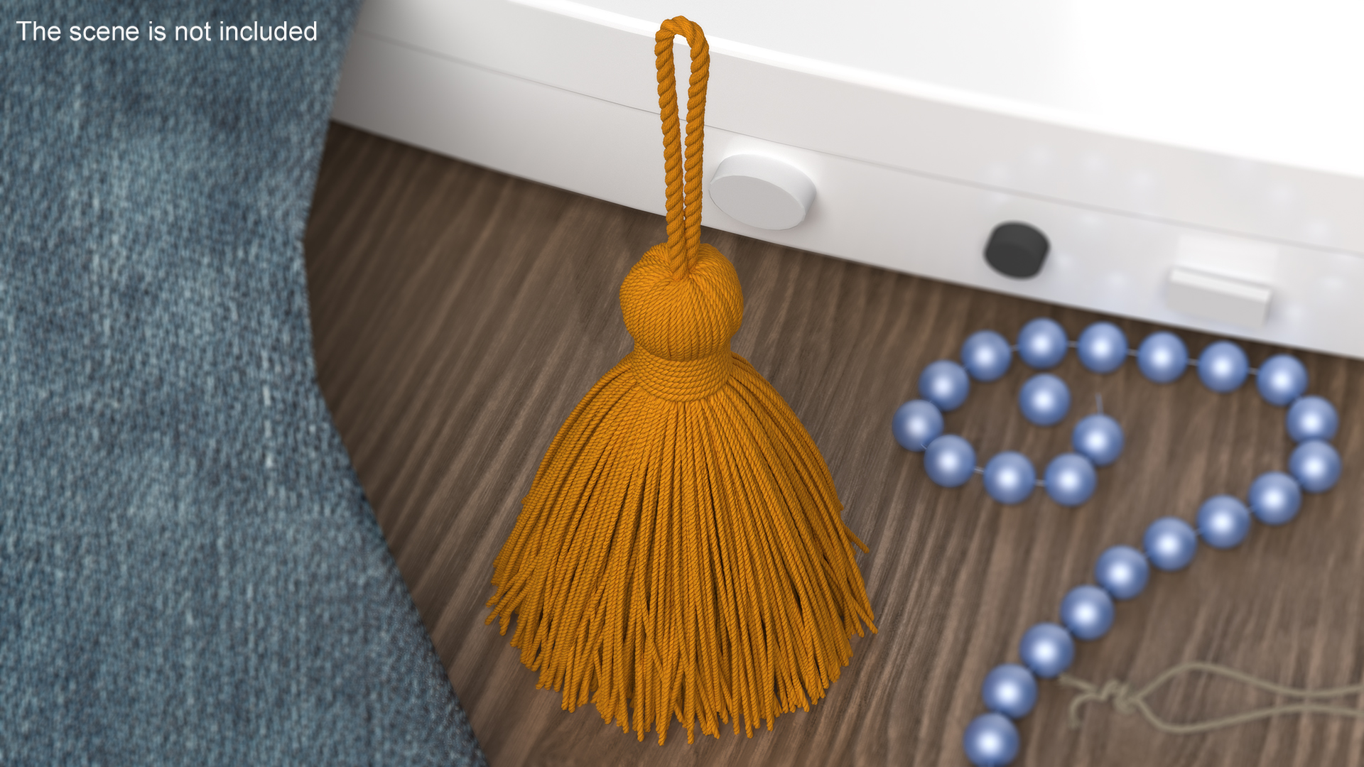 3D Yellow Yarn Tassel model