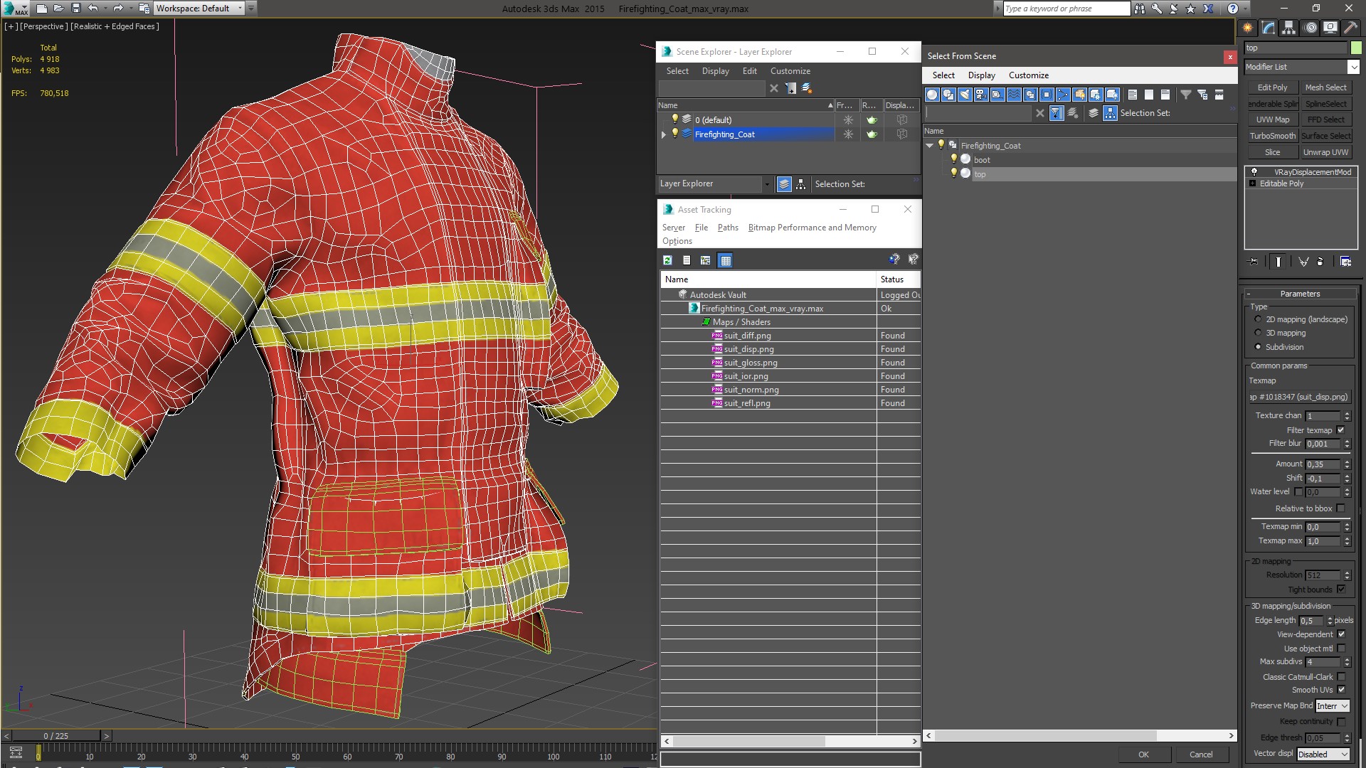 Firefighting Coat 3D