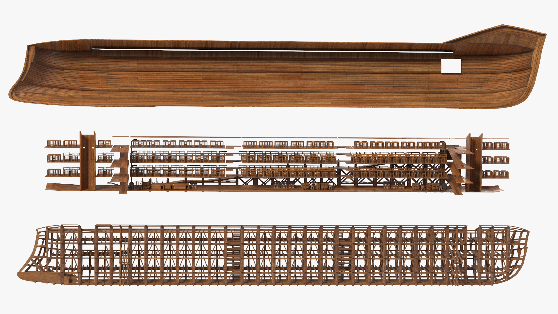 3D Noah Ark Cross Section Clear model