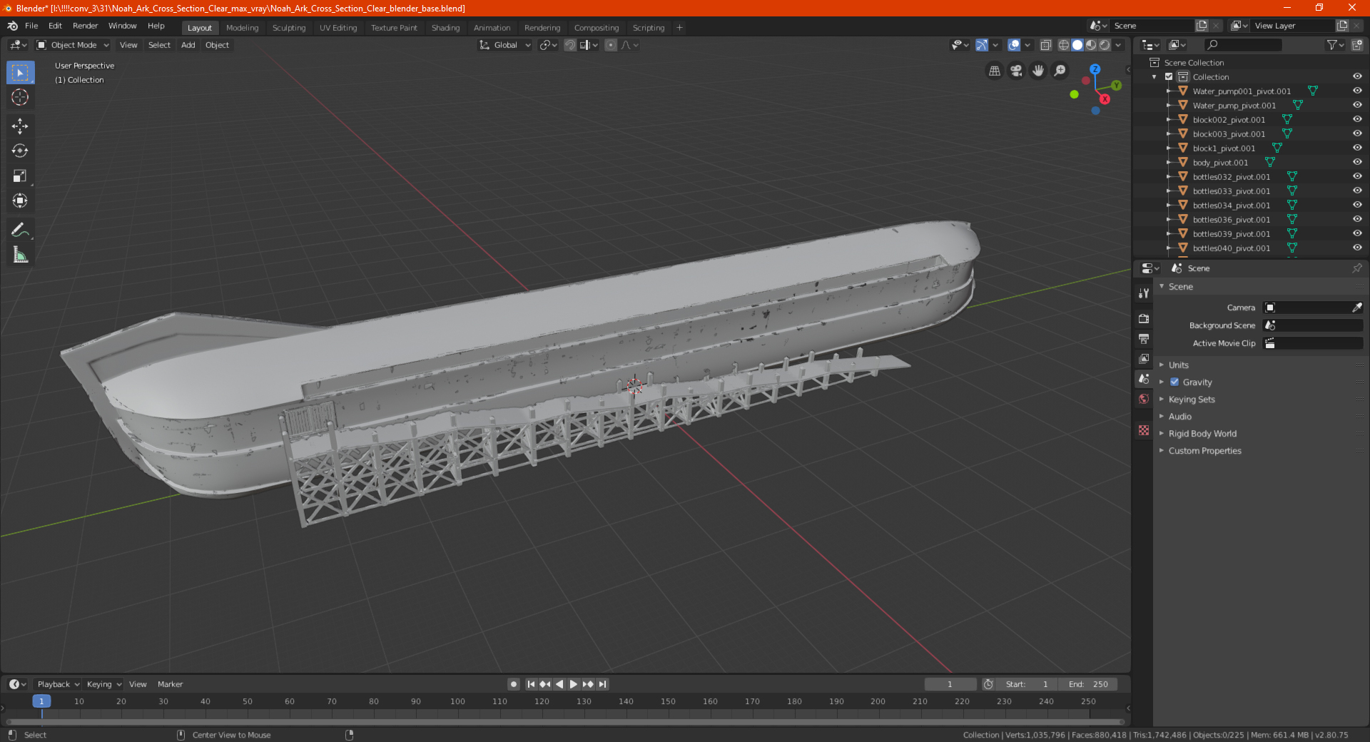 3D Noah Ark Cross Section Clear model