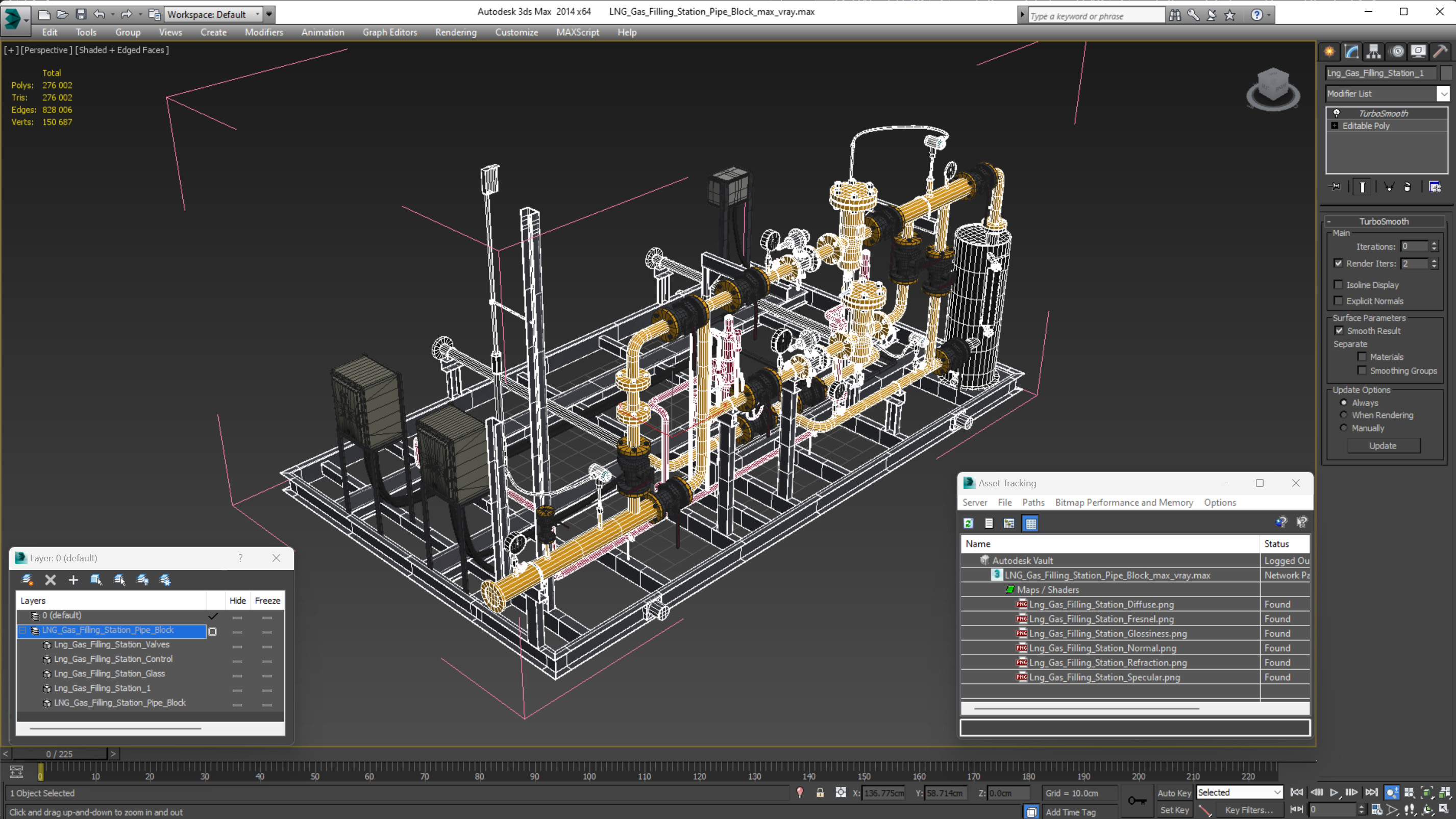 LNG Gas Filling Station Pipe Block 3D model