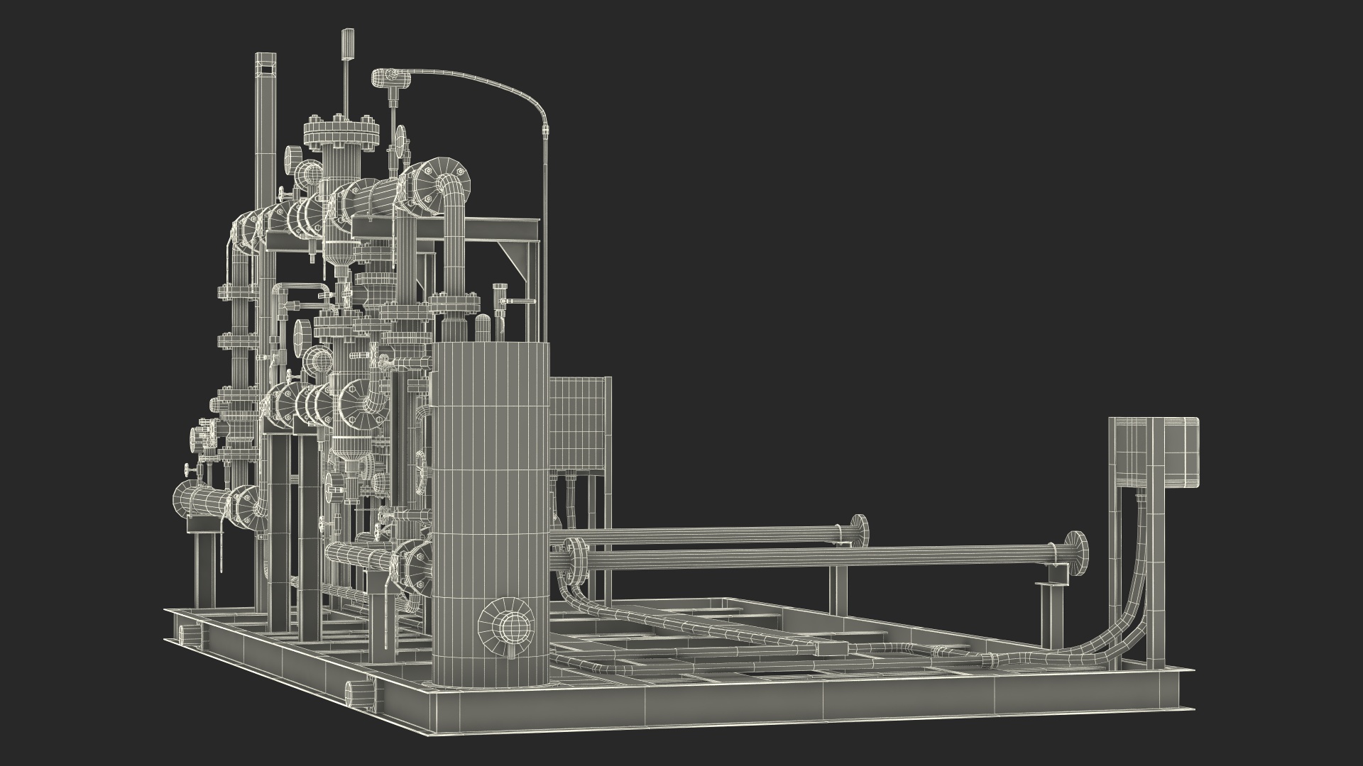 LNG Gas Filling Station Pipe Block 3D model