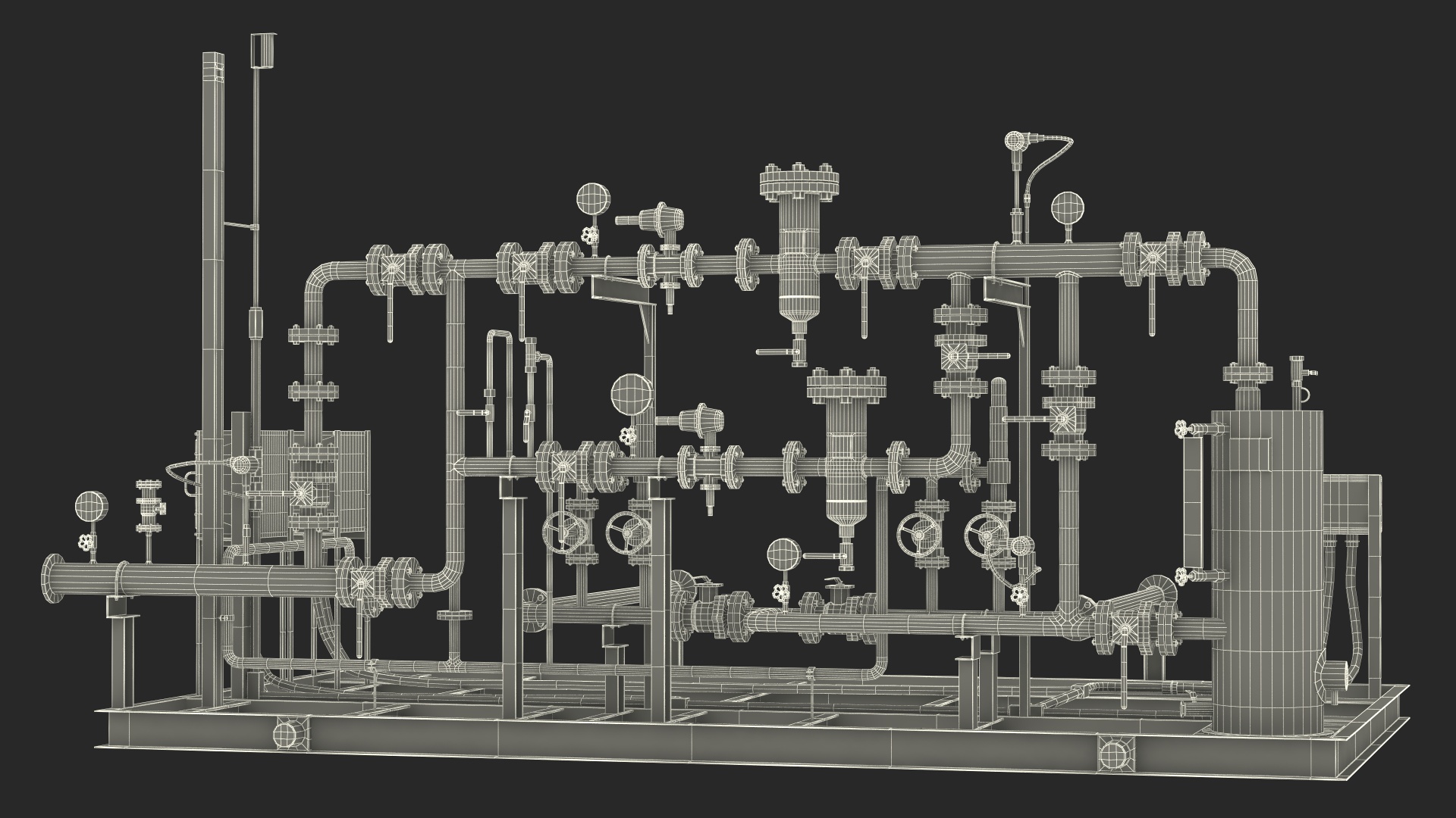 LNG Gas Filling Station Pipe Block 3D model