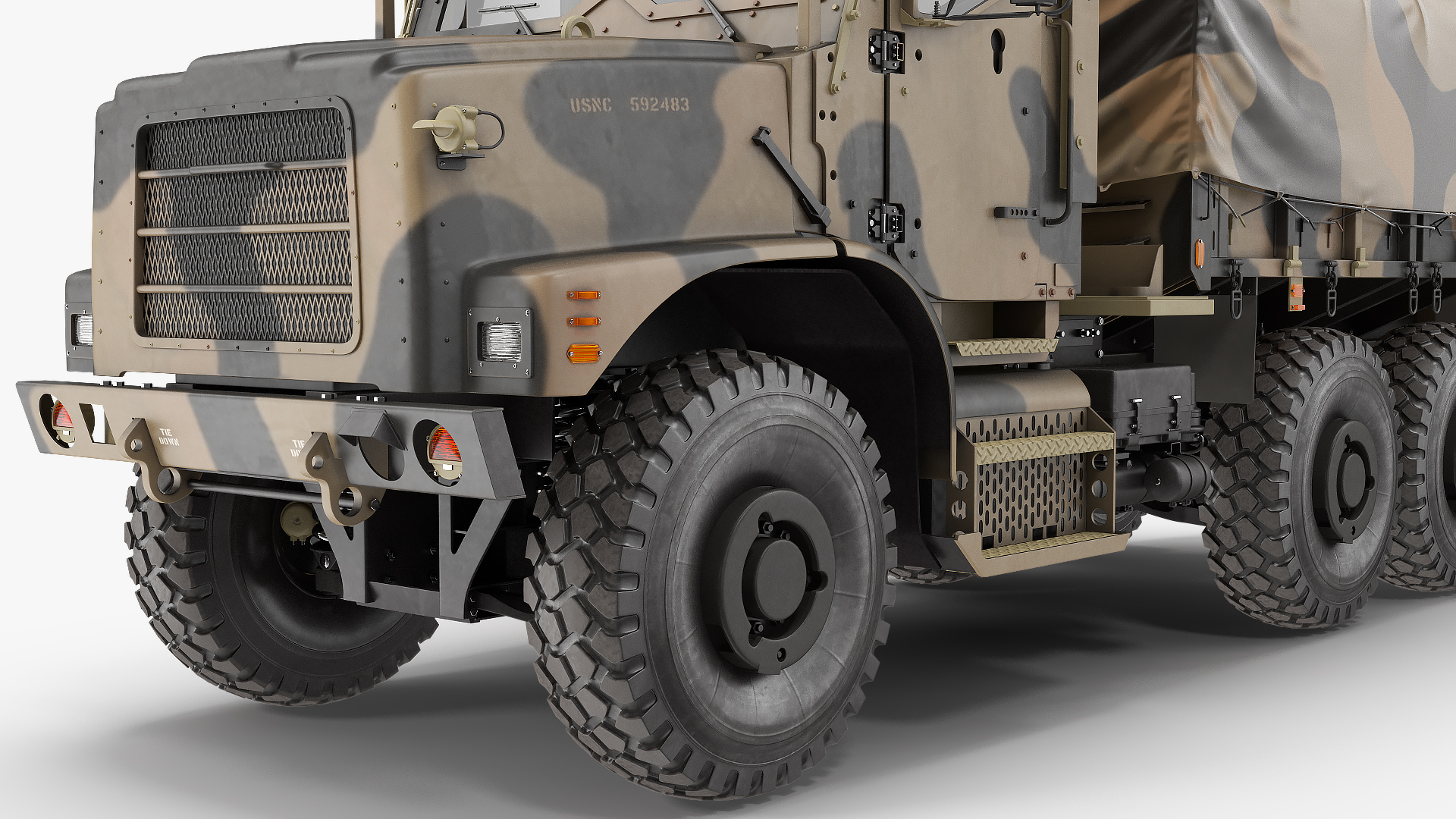 3D Medium Tactical Vehicle with Tent Sand Camo model